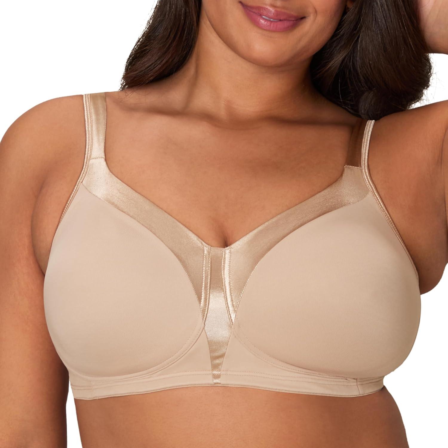 imagePLAYTEX Womens 18 Hour Silky Soft Wireless Bra Smoothing FullCoverage TShirt Bra Single and 2PackWhiteNude