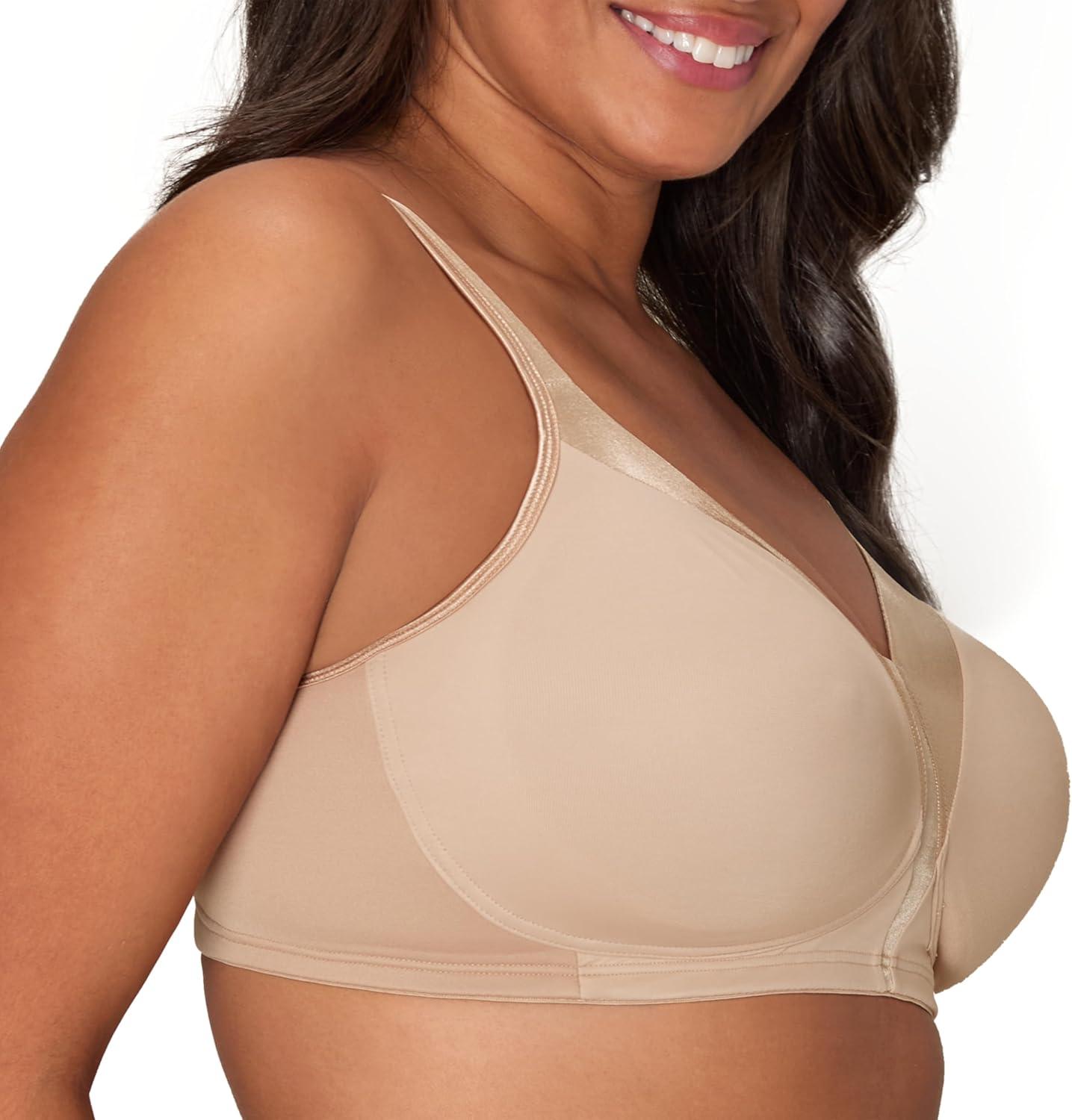 imagePLAYTEX Womens 18 Hour Silky Soft Wireless Bra Smoothing FullCoverage TShirt Bra Single and 2PackWhiteNude