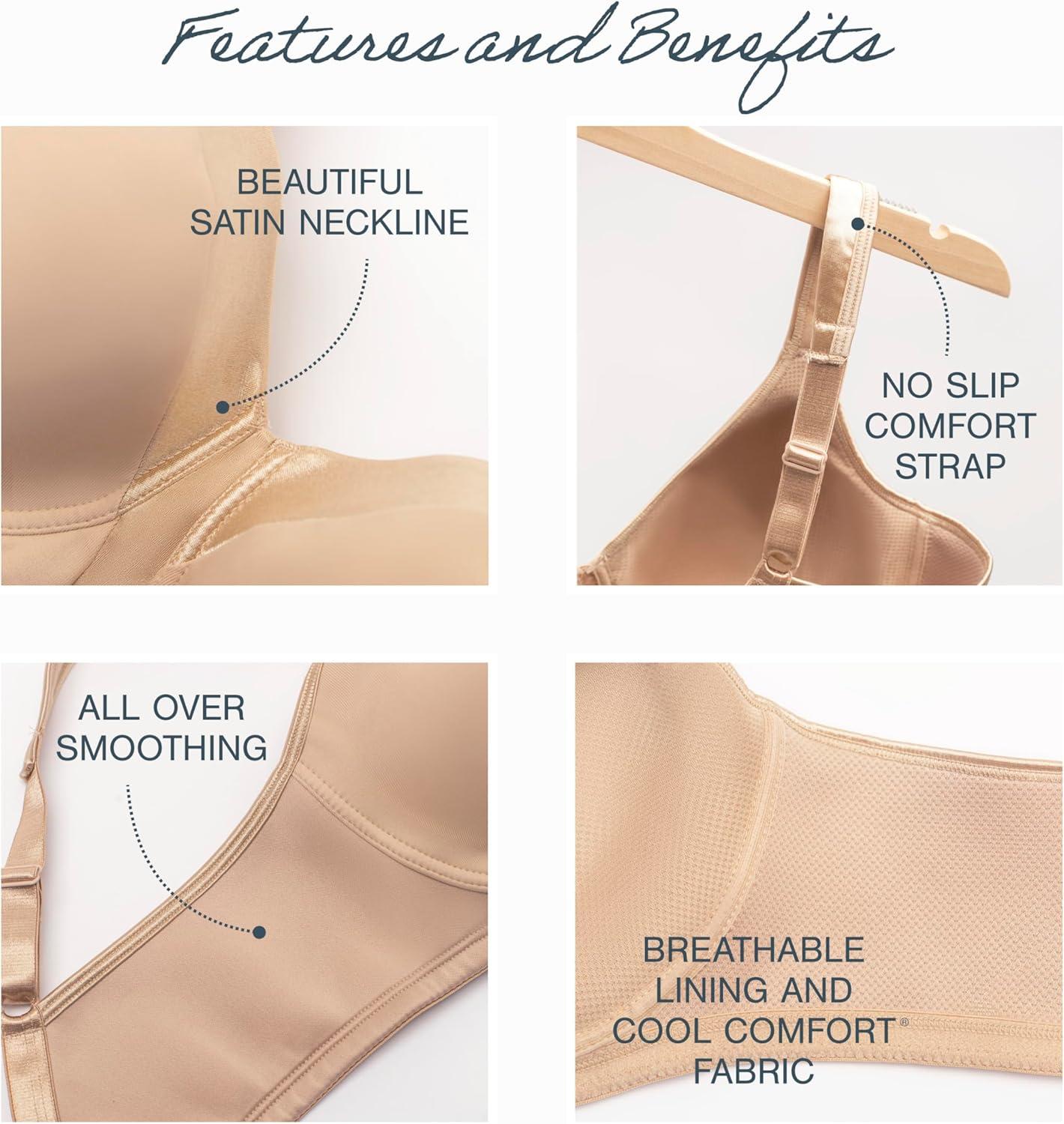 imagePLAYTEX Womens 18 Hour Silky Soft Wireless Bra Smoothing FullCoverage TShirt Bra Single and 2PackWhiteNude