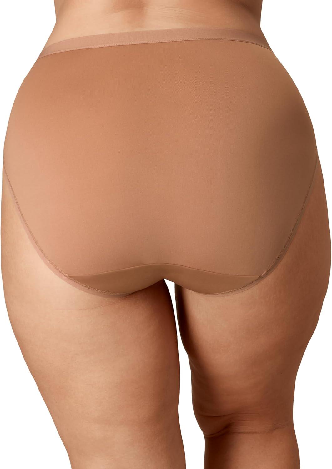 imagePLAYTEX Womens Microfiber Underwear wHigh Cut 3Pack Plus Size Panties Available Cool Comfort StayPut DesignDark Iced BrownBronzed ChestnutDressed in Black