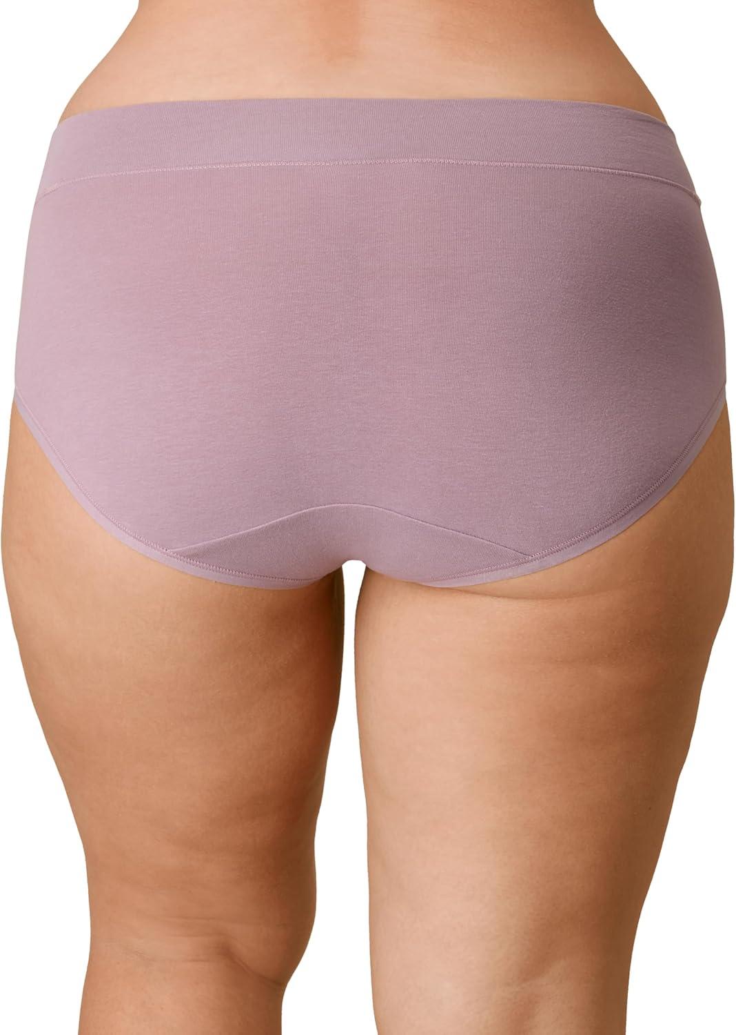 imagePLAYTEX Womens Tummy Control Underwear Hipster Pack 3Pack Stretch Cotton Plus Size Panties Avail Moisture WickingVintage MauveDressed in BlackHeirloom White Mini Dot