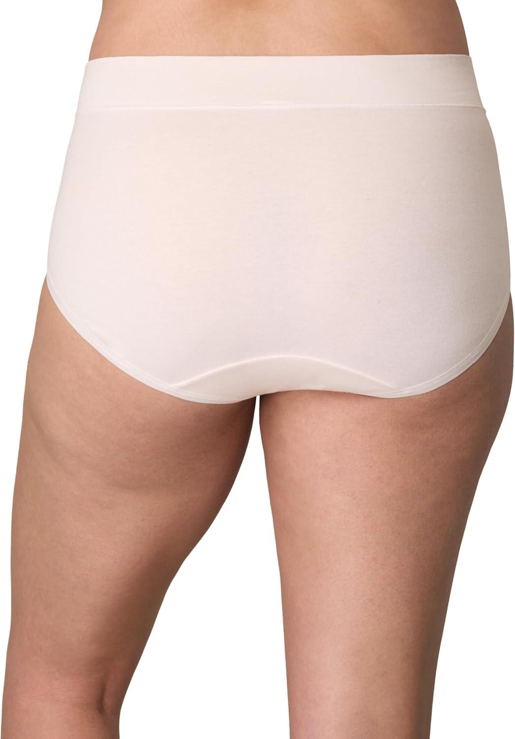 imagePLAYTEX Womens Underwear with Tummy Control 3Pack Cotton Stretch Plus Size Panties Available Smoothing WickingHeirloom WhiteAlmondAlmond