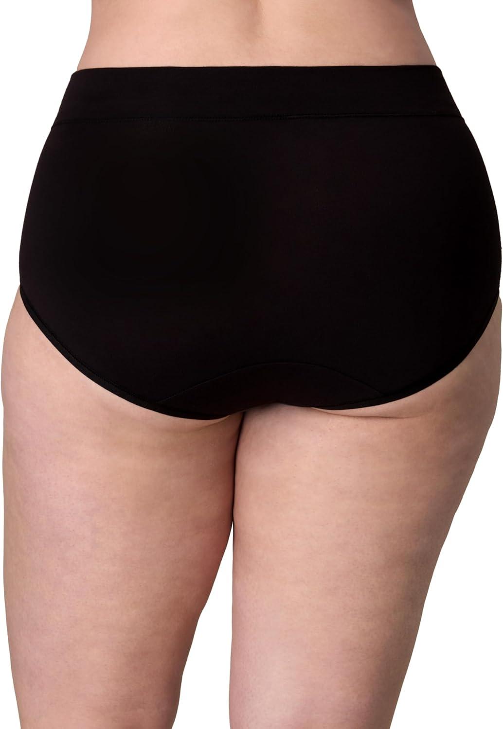 imagePLAYTEX Womens Underwear with Tummy Control 3Pack Cotton Stretch Plus Size Panties Available Smoothing WickingVintage MauveDressed in BlackHeirloom White Mini Dot