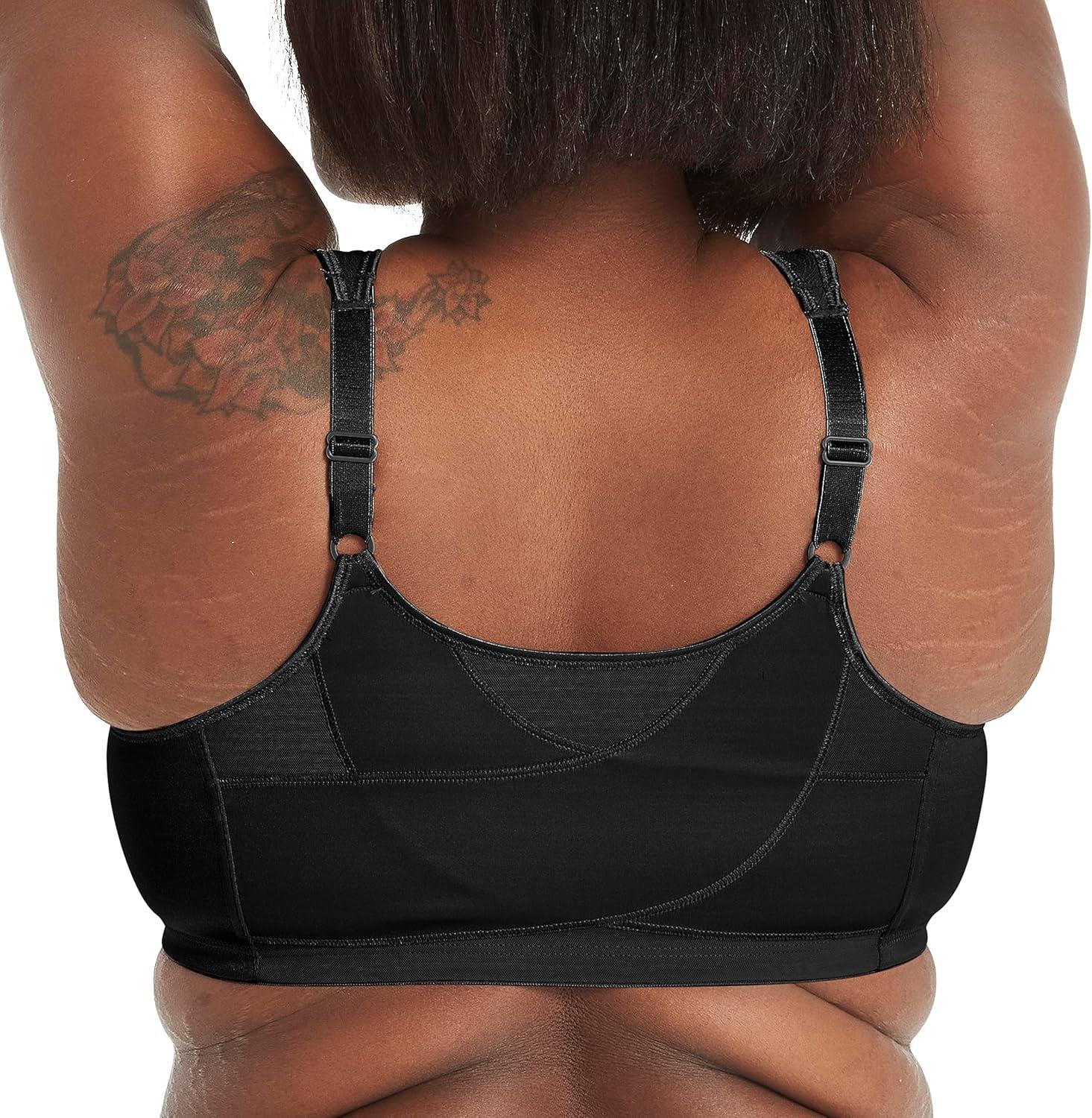 imagePLAYTEX Womens Wireless Bra 18 Hour PlusSize Bras Available Front Close Extra Back Support E525 Single or 2PackBlack