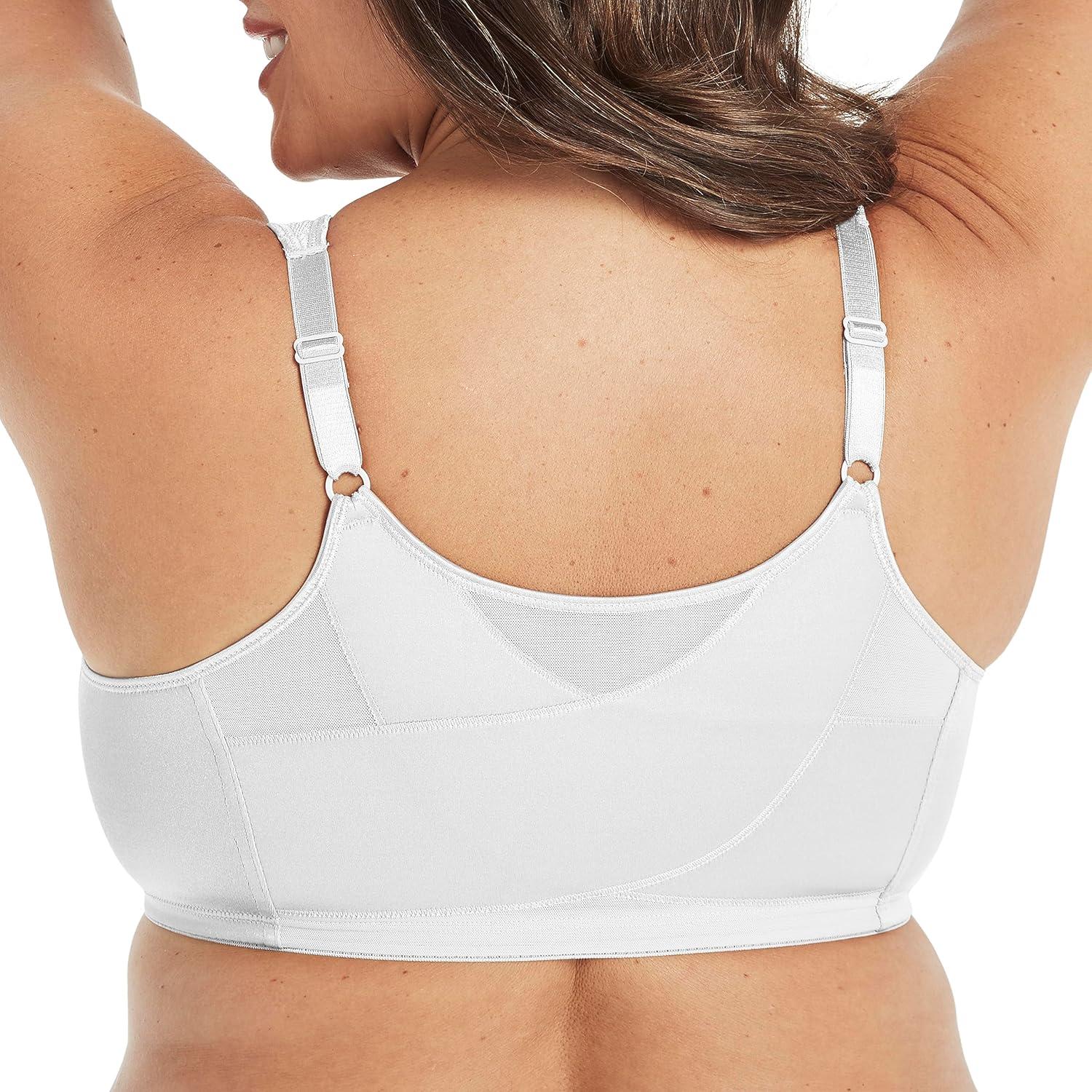 imagePLAYTEX Womens Wireless Bra 18 Hour PlusSize Bras Available Front Close Extra Back Support E525 Single or 2PackWhite