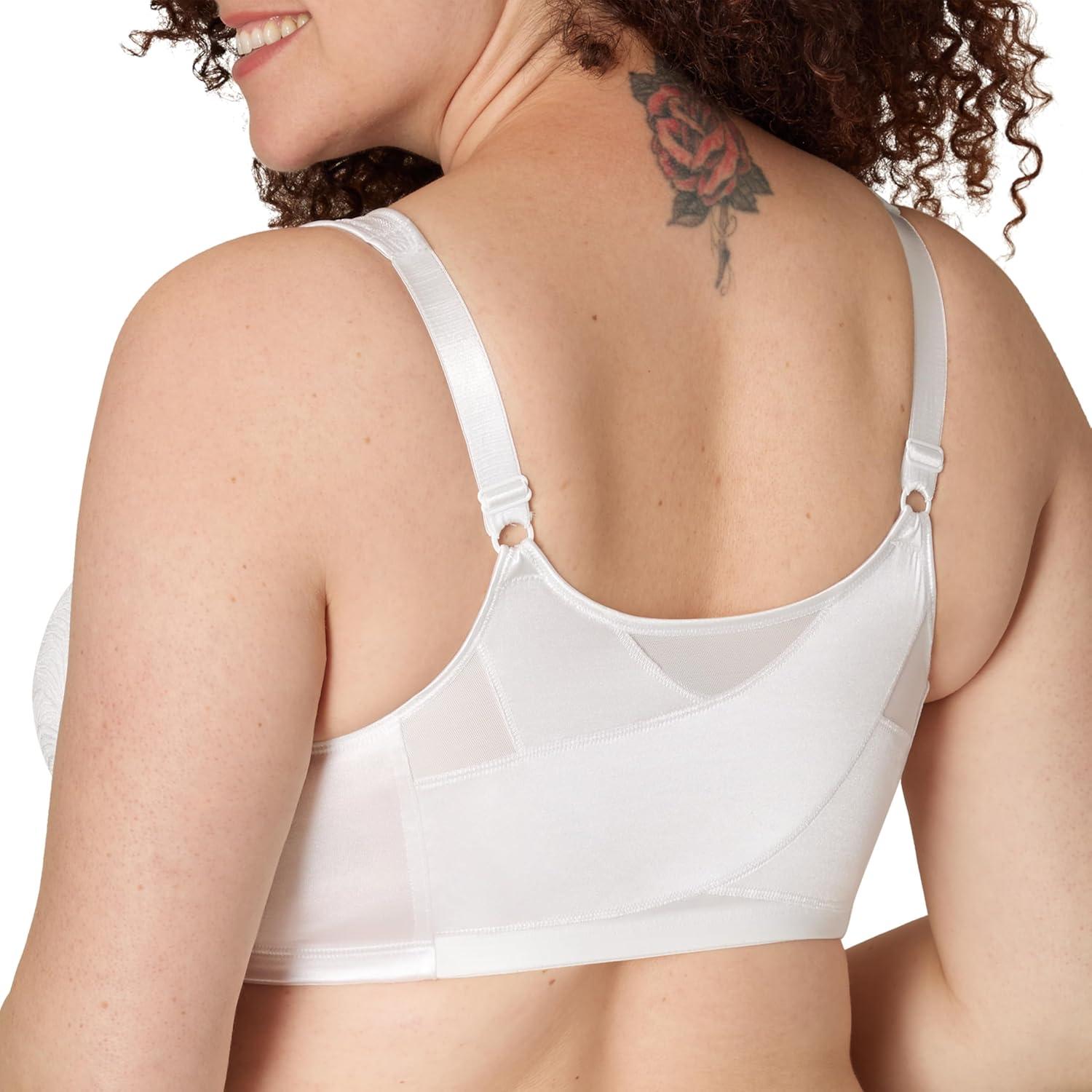 imagePLAYTEX Womens Wireless Bra 18 Hour PlusSize Bras Available Front Close Extra Back Support E525 Single or 2PackWhiteLight Beige 2 Pack