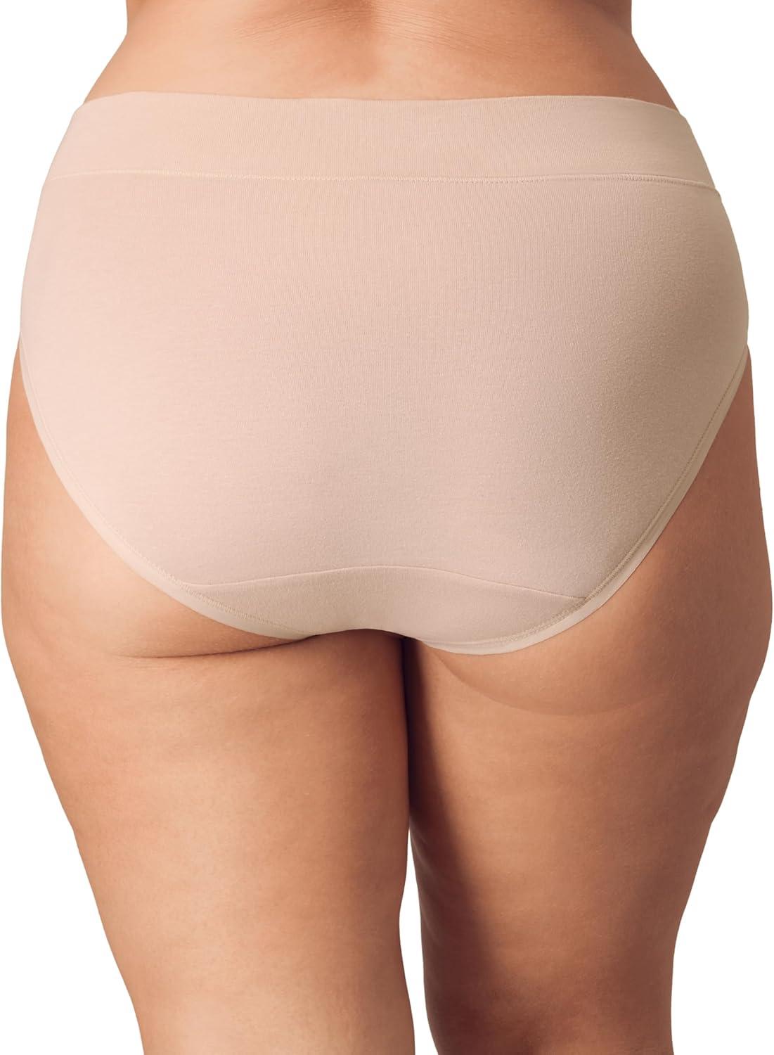 imagePLAYTEX womens Highcut Brief Underwear Pack Plussize Underwear Available Tummy Smoothing 3packHeirloom WhiteAlmondAlmond