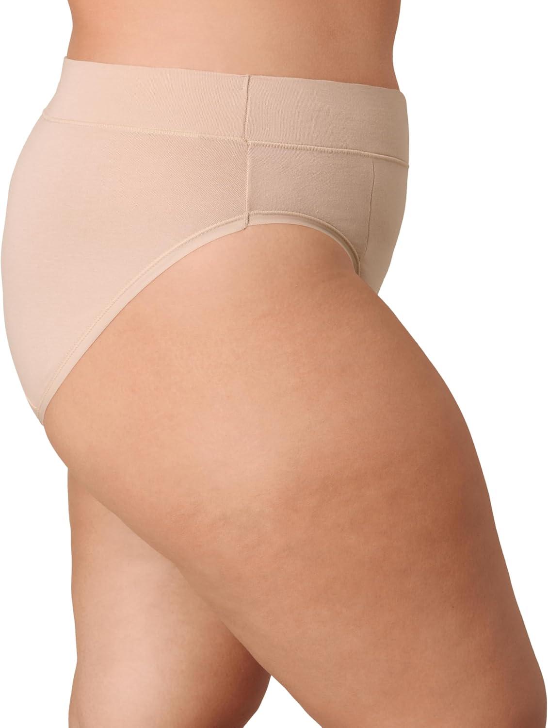 imagePLAYTEX womens Highcut Brief Underwear Pack Plussize Underwear Available Tummy Smoothing 3packHeirloom WhiteAlmondAlmond