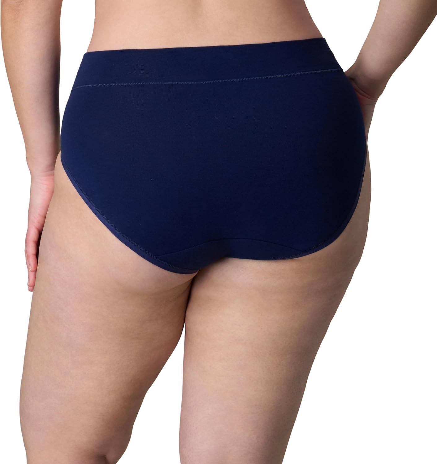 imagePLAYTEX womens Highcut Brief Underwear Pack Plussize Underwear Available Tummy Smoothing 3packSail Away NavyNew Rain Cloud HeatherPlum Dandy