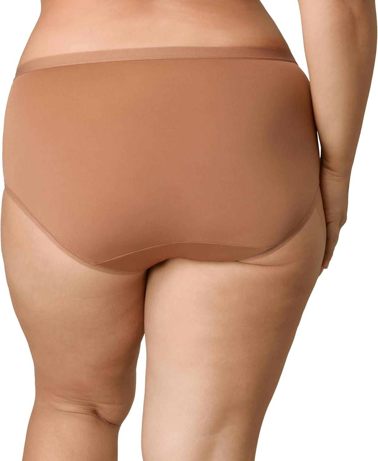 imagePLAYTEX womens Microfiber Hipster Underwear Pack Plussize Underwear Available Full Coverage Moisturewicking 3packDark Iced BrownBronzed ChestnutDressed in Black
