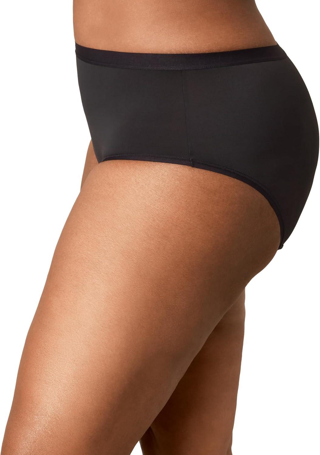 imagePLAYTEX womens Microfiber Hipster Underwear Pack Plussize Underwear Available Full Coverage Moisturewicking 3packHeirloom White Leo PrintDressed in BlackDressed in Black