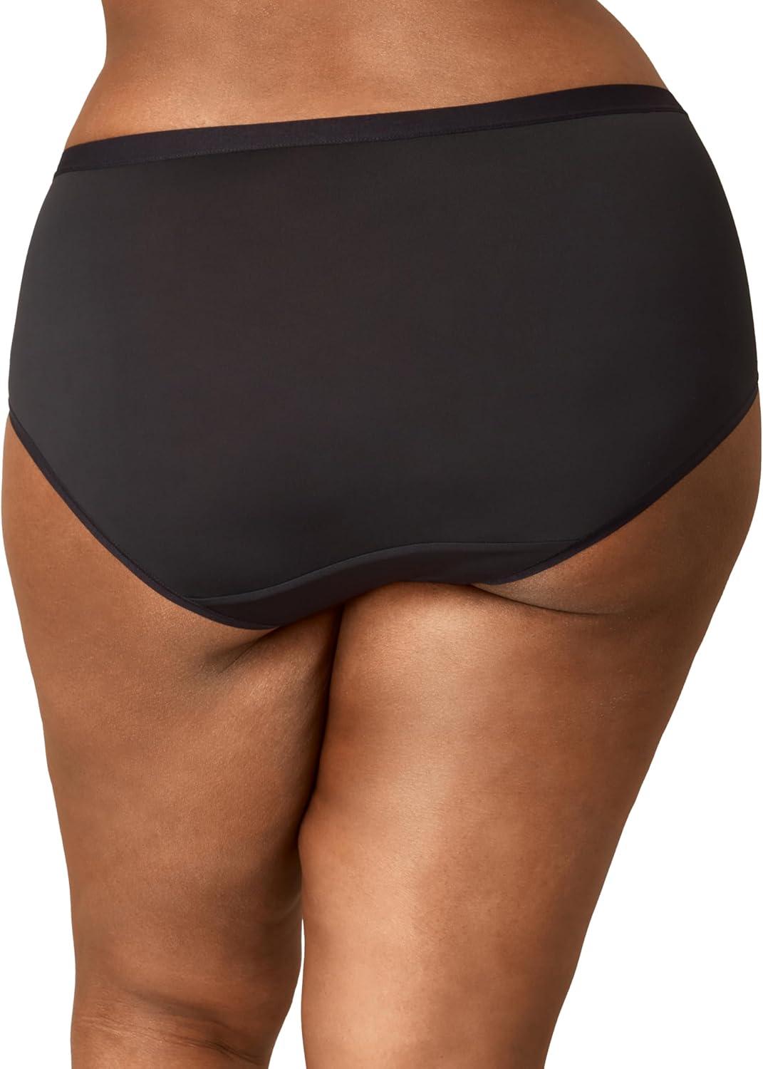 imagePLAYTEX womens Microfiber Hipster Underwear Pack Plussize Underwear Available Full Coverage Moisturewicking 3packHeirloom White Leo PrintDressed in BlackDressed in Black