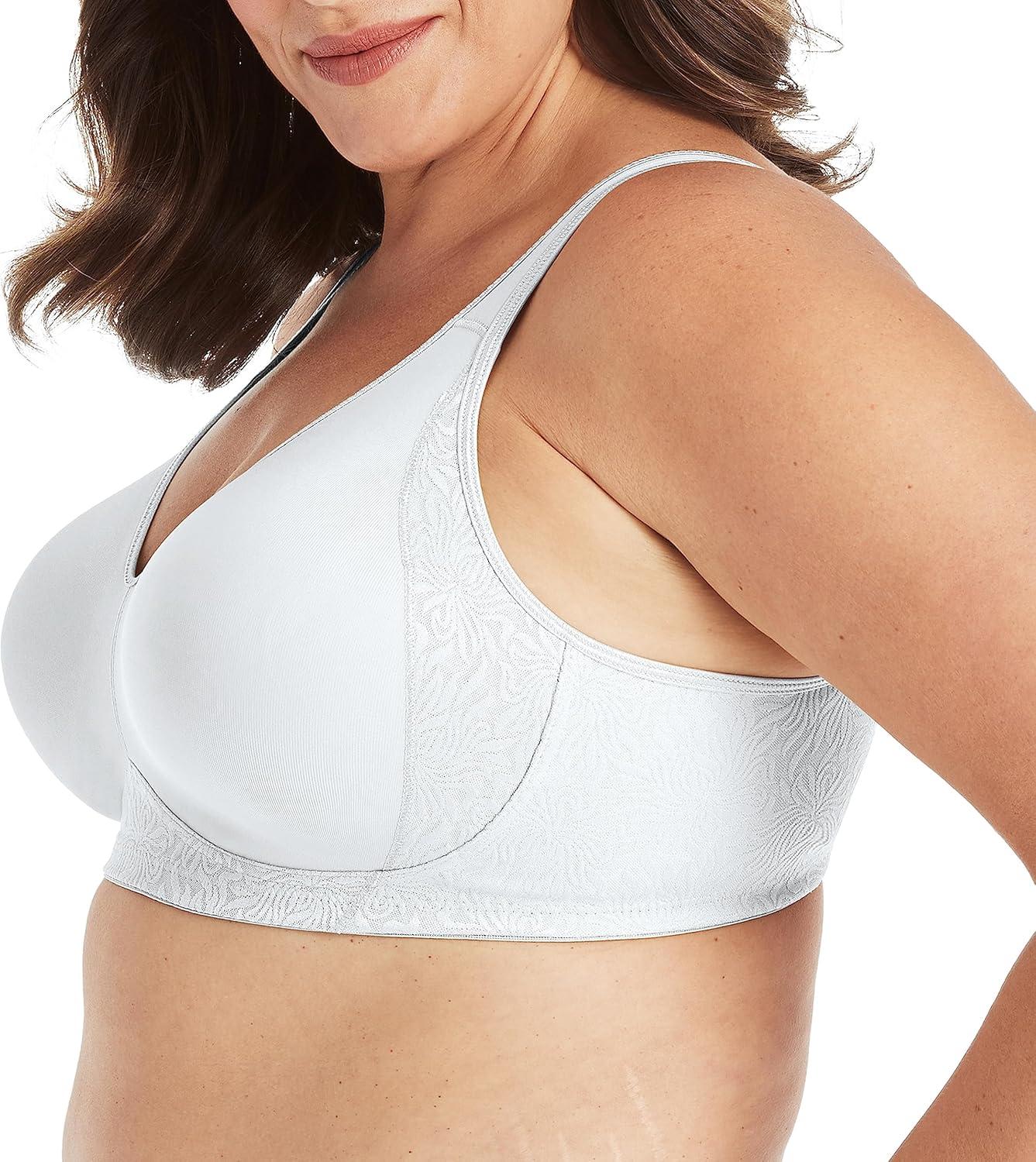 imagePlaytex Womens 18 Hour Side ampamp Back Smoothing Cooling Wireless TShirt Bra with 4Way TruSUPPORTWhite