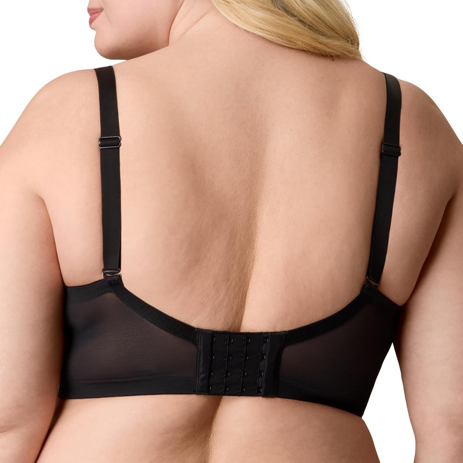 imagePlaytex Womens Balconette Underwire Bra PlusSize Bras Available Full Coverage Convertible Straps Lace 4800Dressed in BlackAlmond