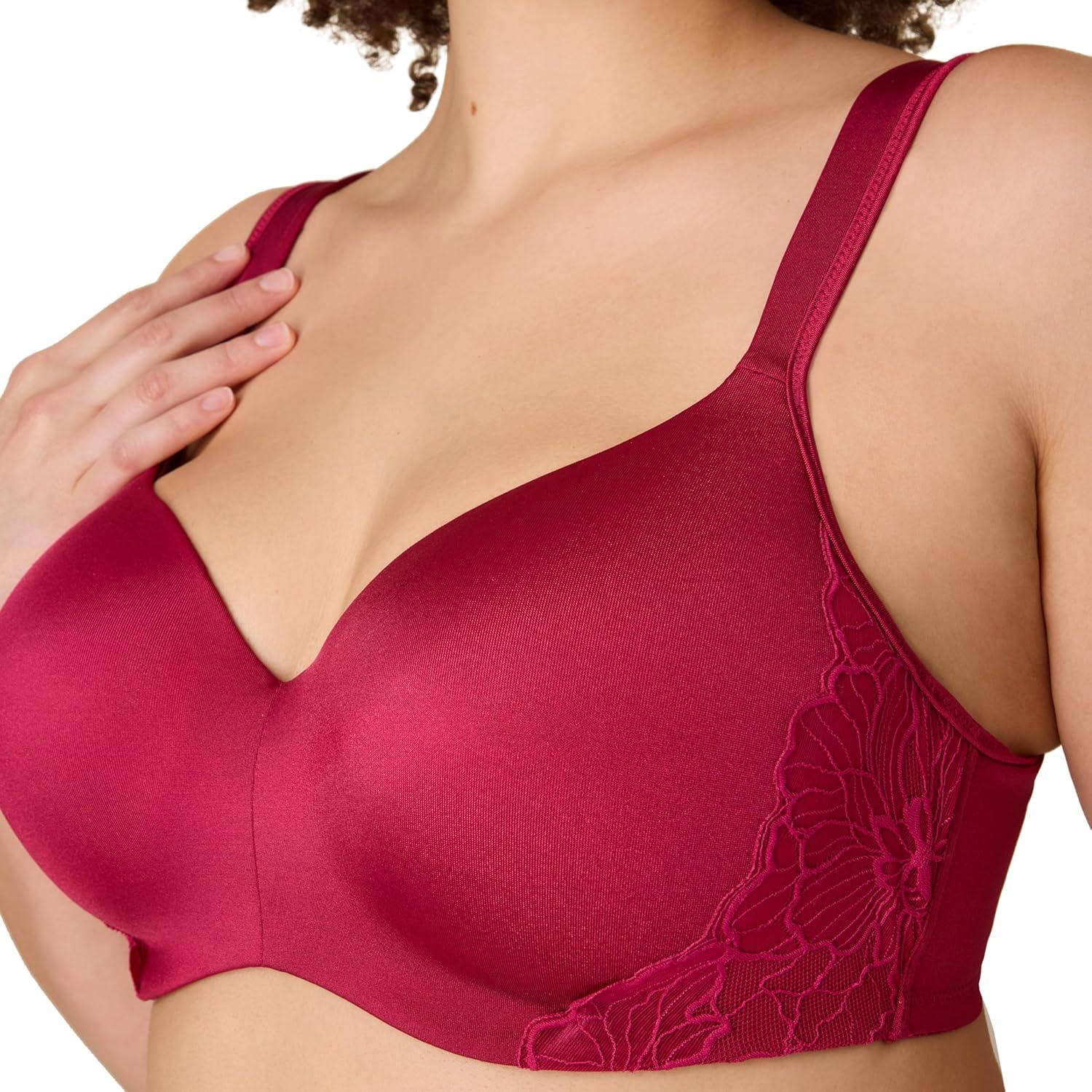 imagePlaytex Womens Balconette Underwire Bra PlusSize Bras Available Full Coverage MoistureWicking 4802Digital Rose