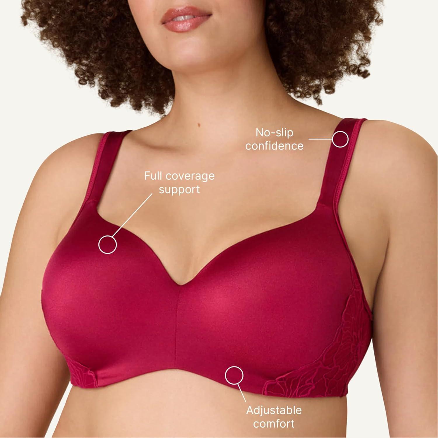 imagePlaytex Womens Balconette Underwire Bra PlusSize Bras Available Full Coverage MoistureWicking 4802Digital Rose