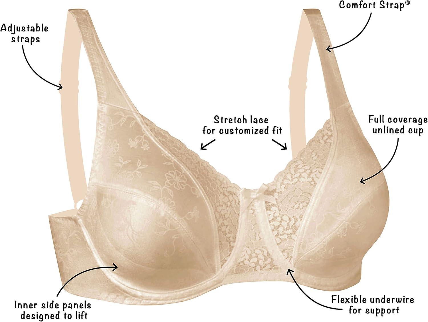 imagePlaytex Womens Secrets FullFigure Underwire Bra Beautiful Lift FullCoverage Underwire BraMother of Pearl
