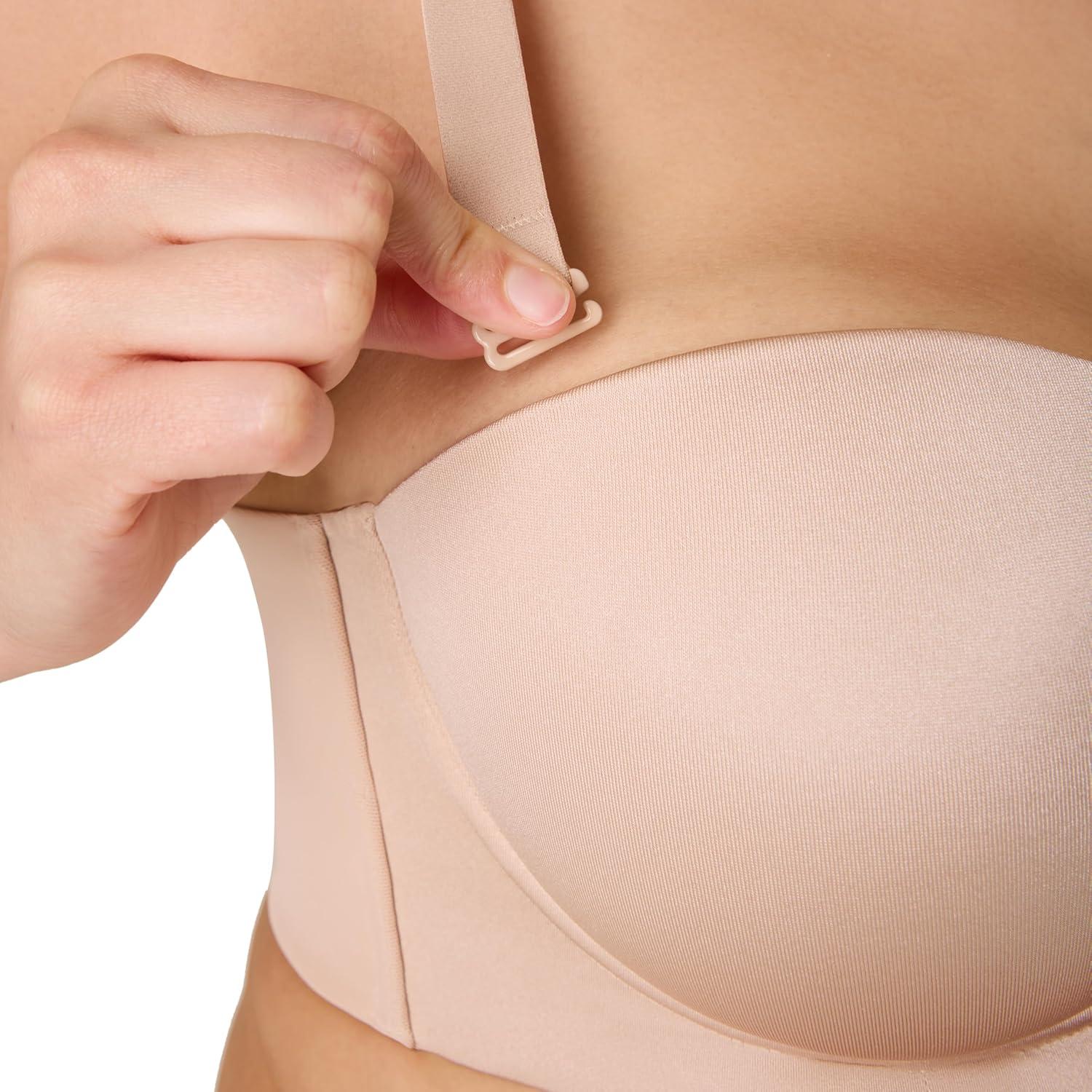 imagePlaytex Womens Strapless Bra PlusSize Bras Available Convertible Straps MoistureWicking 4801Almond