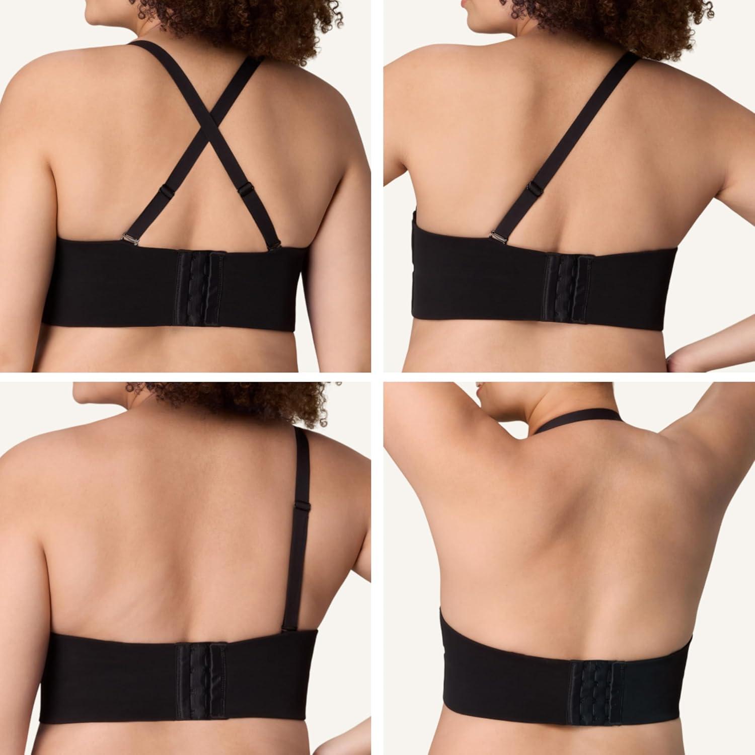 imagePlaytex Womens Strapless Bra PlusSize Bras Available Convertible Straps MoistureWicking 4801Dressed in Black