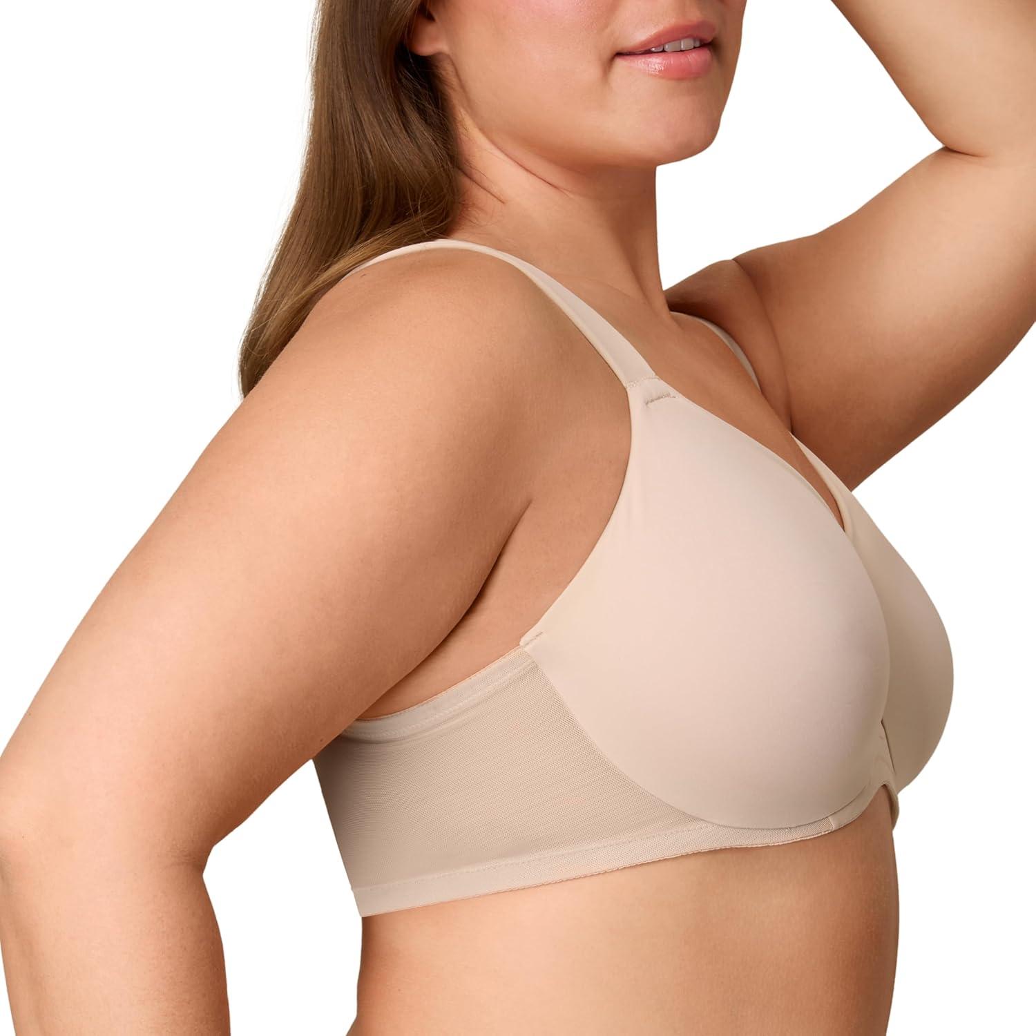 imagePlaytex Womens Underwire Bra Dreamwire PlusSize Bras Available Convertible Straps MoistureWicking 4810Almond