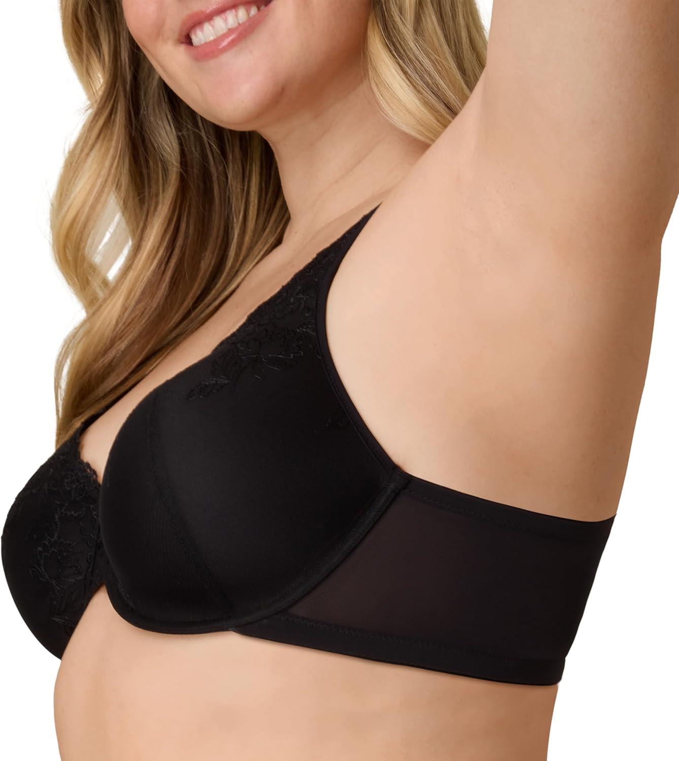 imagePlaytex Womens Underwire Bra PlusSize Bras Available Full Coverage Convertible Supportive Lace 4805Dressed in Black