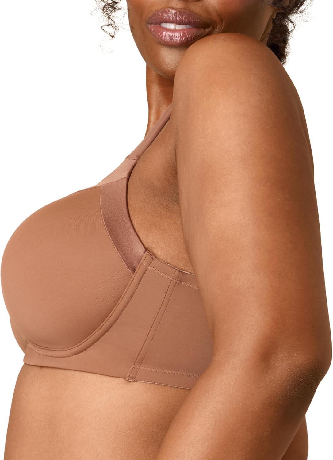 imagePlaytex Womens Wireless Balconette Bra FullCoverage Bras for Women Support Moisture Wicking PlusBronzed Chestnut
