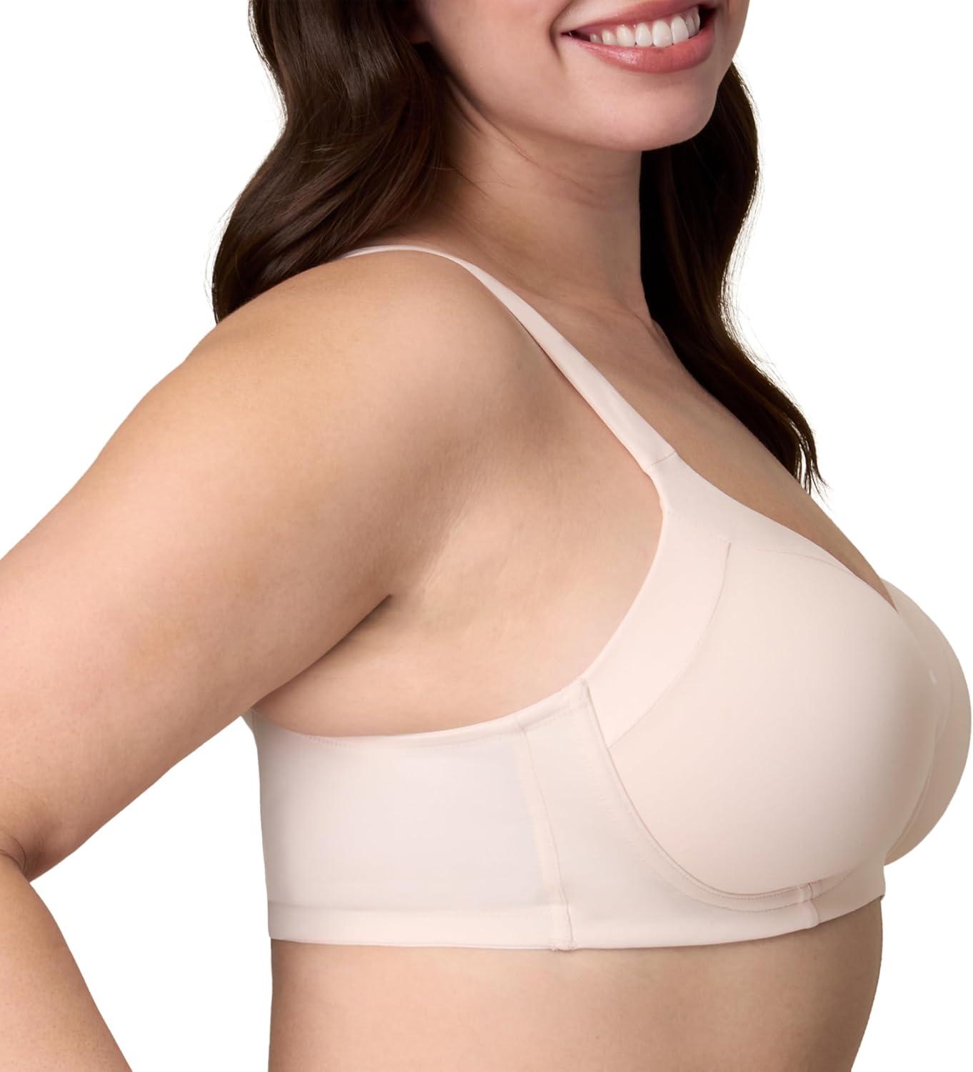 imagePlaytex Womens Wireless Balconette Bra FullCoverage Bras for Women Support Moisture Wicking PlusHeirloom White