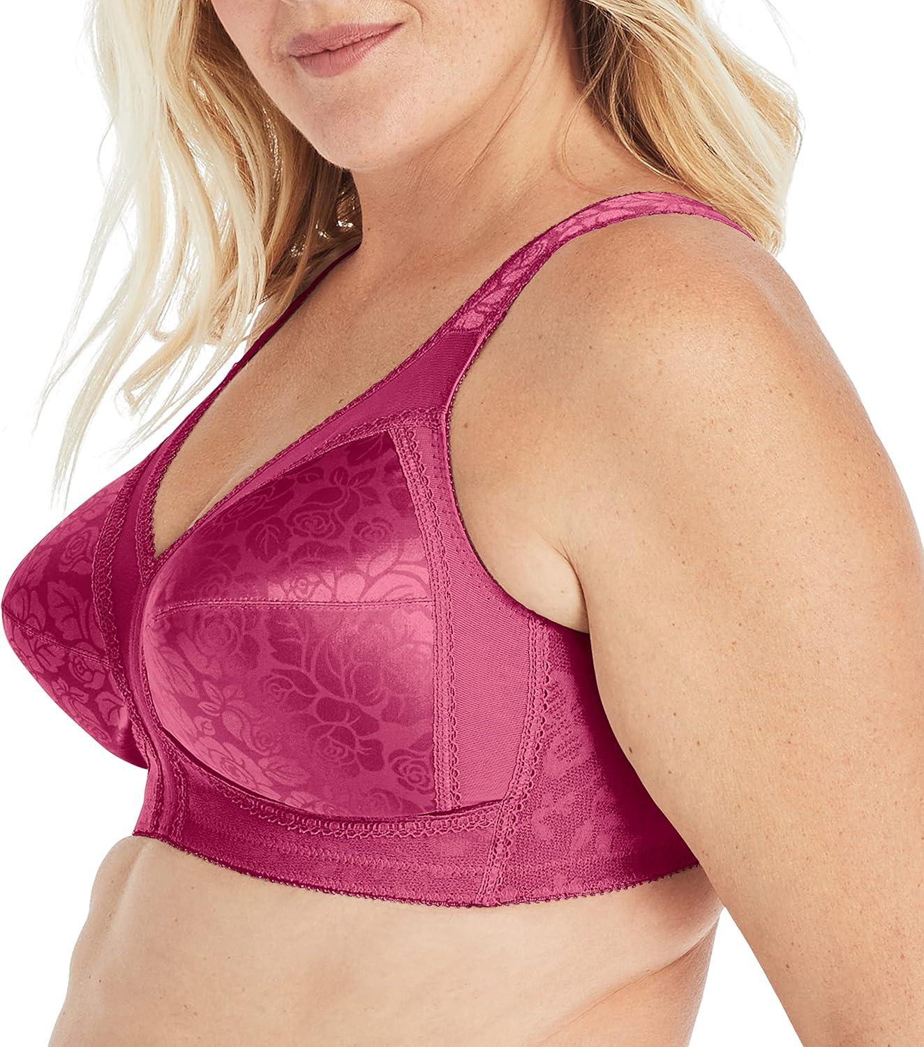 imagePlaytex Womens Wireless Bra 18 Hour PlusSize Bras Available Full Coverage Smoothing 4693 Single or 2PackBasic Signature Berry