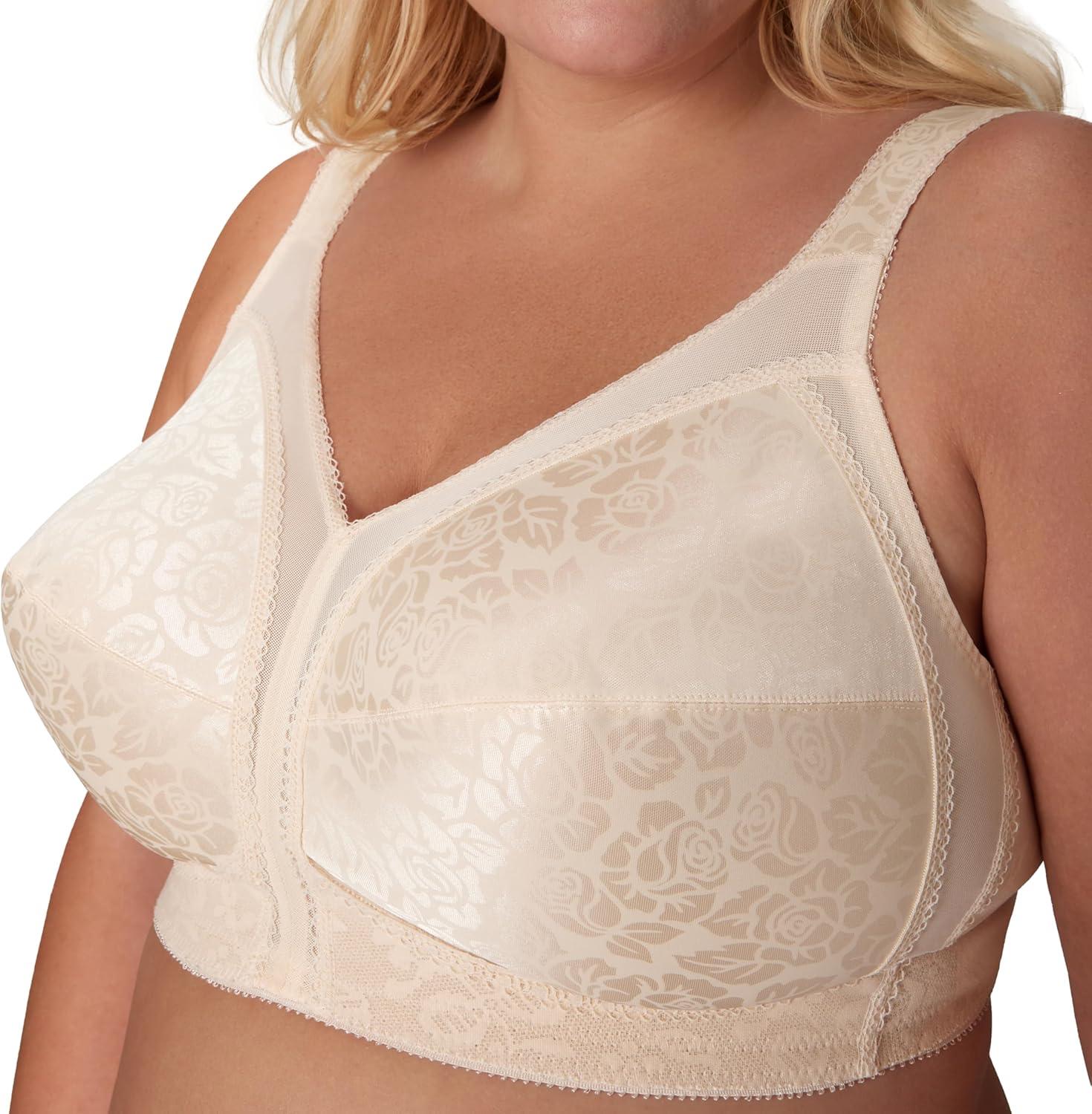 imagePlaytex Womens Wireless Bra 18 Hour PlusSize Bras Available Full Coverage Smoothing 4693 Single or 2PackNatural BeigeBlack 2pack