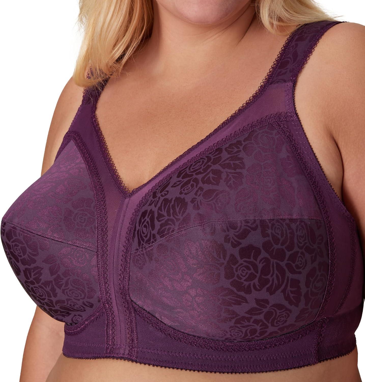 imagePlaytex Womens Wireless Bra 18 Hour PlusSize Bras Available Full Coverage Smoothing 4693 Single or 2PackPlum Majestic