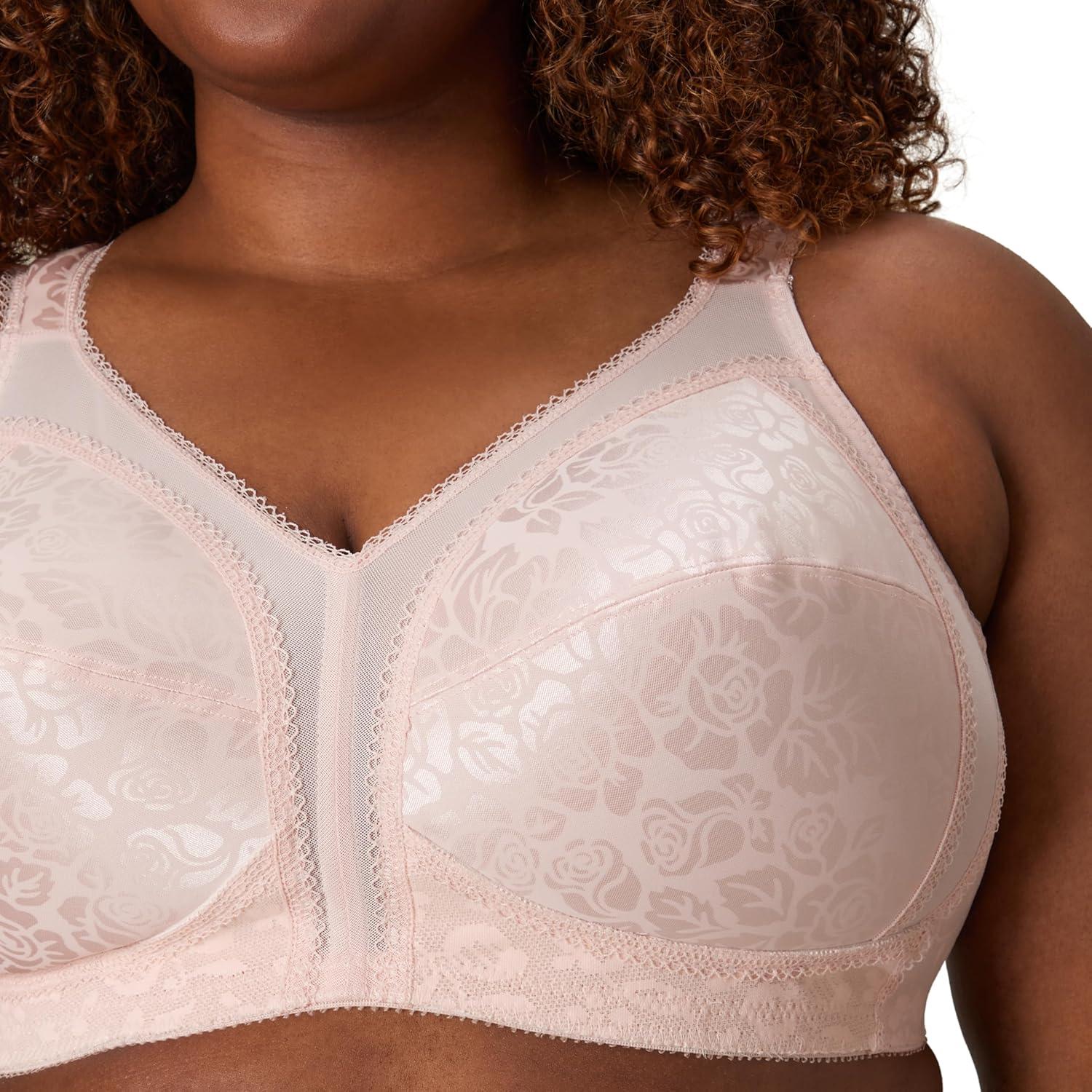 imagePlaytex Womens Wireless Bra 18 Hour PlusSize Bras Available Full Coverage Smoothing 4693 Single or 2PackPretty Blush