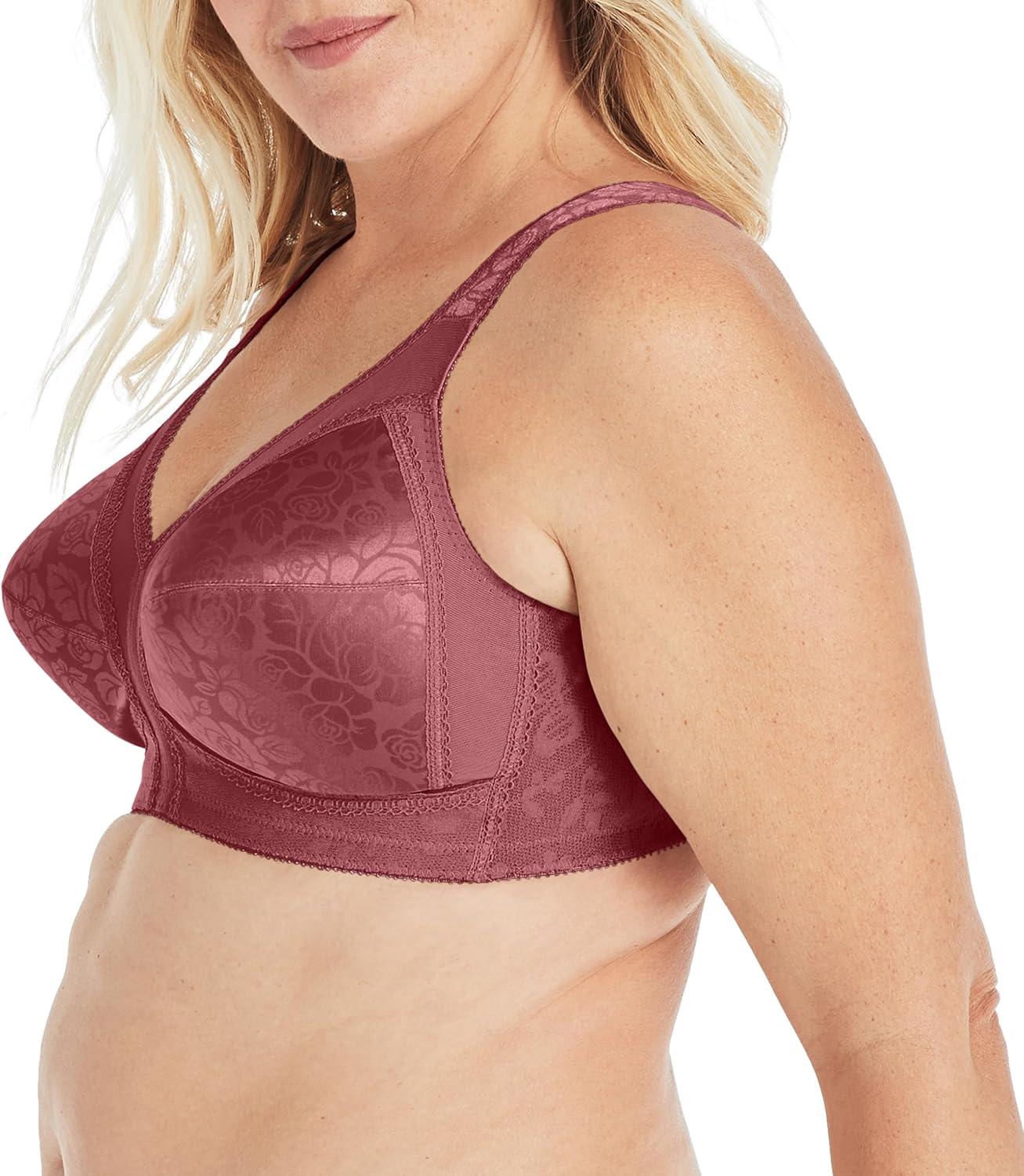 imagePlaytex Womens Wireless Bra 18 Hour PlusSize Bras Available Full Coverage Smoothing 4693 Single or 2PackRustic Berry Red