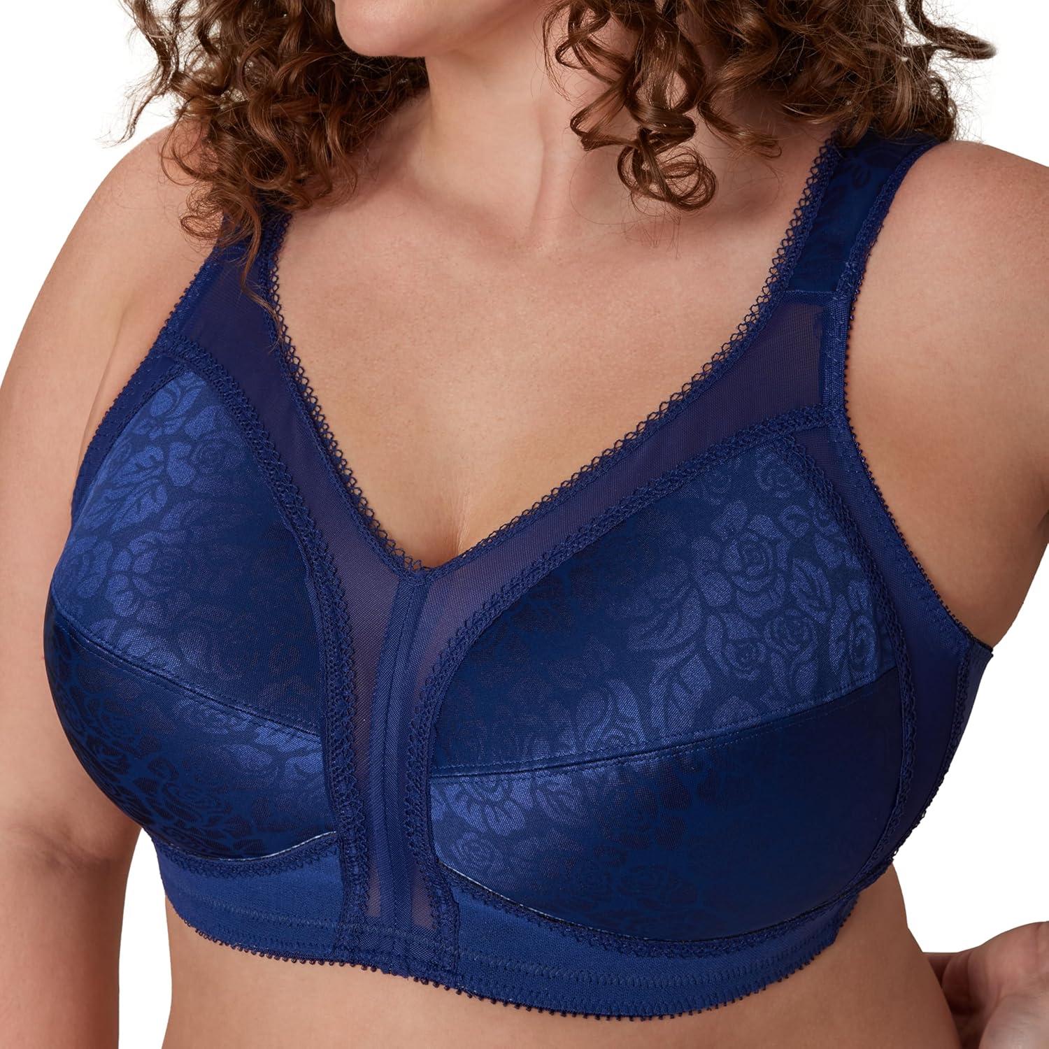 imagePlaytex Womens Wireless Bra 18 Hour PlusSize Bras Available Full Coverage Smoothing 4693 Single or 2PackSailor Blue