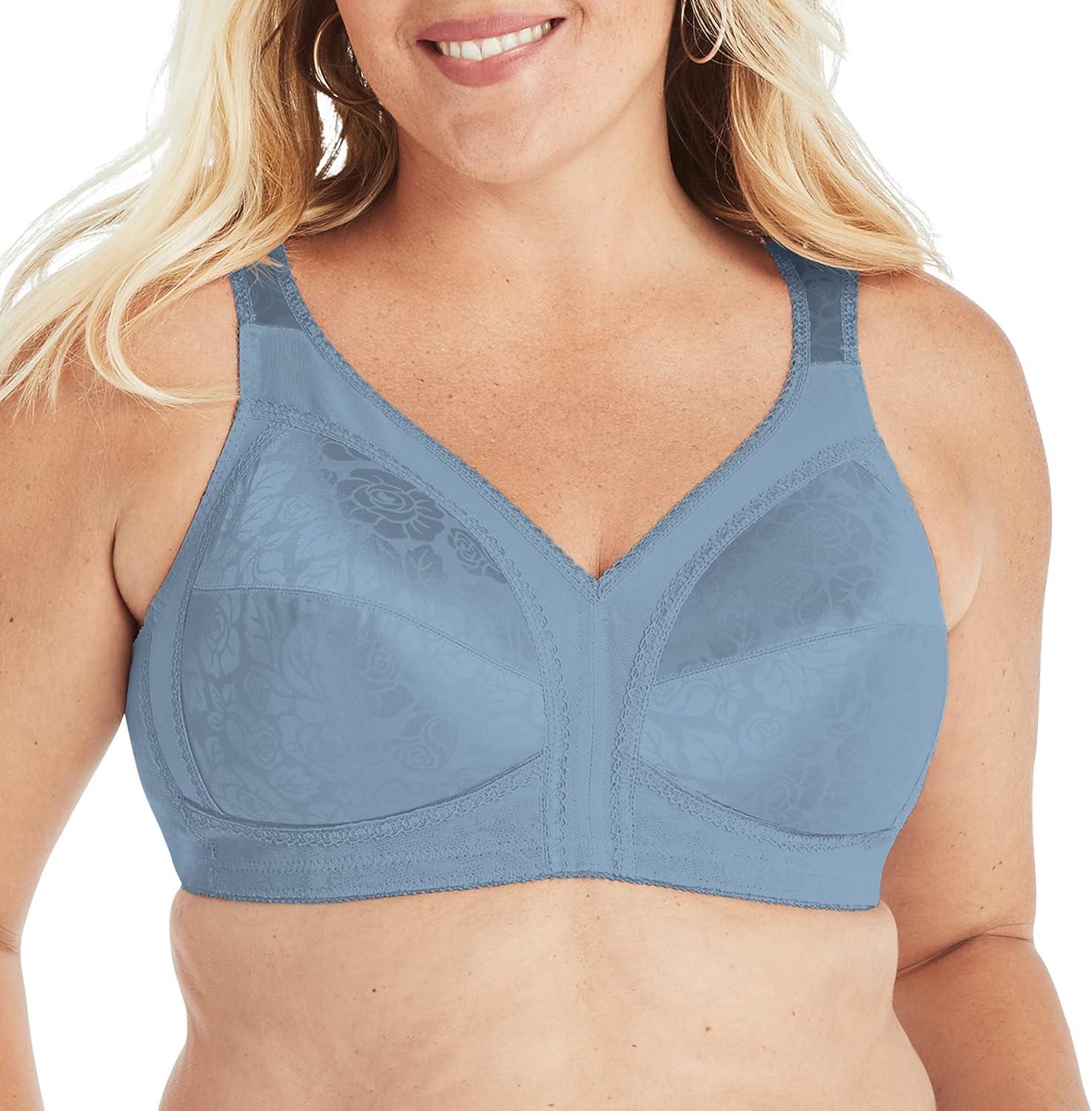 imagePlaytex Womens Wireless Bra 18 Hour PlusSize Bras Available Full Coverage Smoothing 4693 Single or 2PackSoft Bluegrey