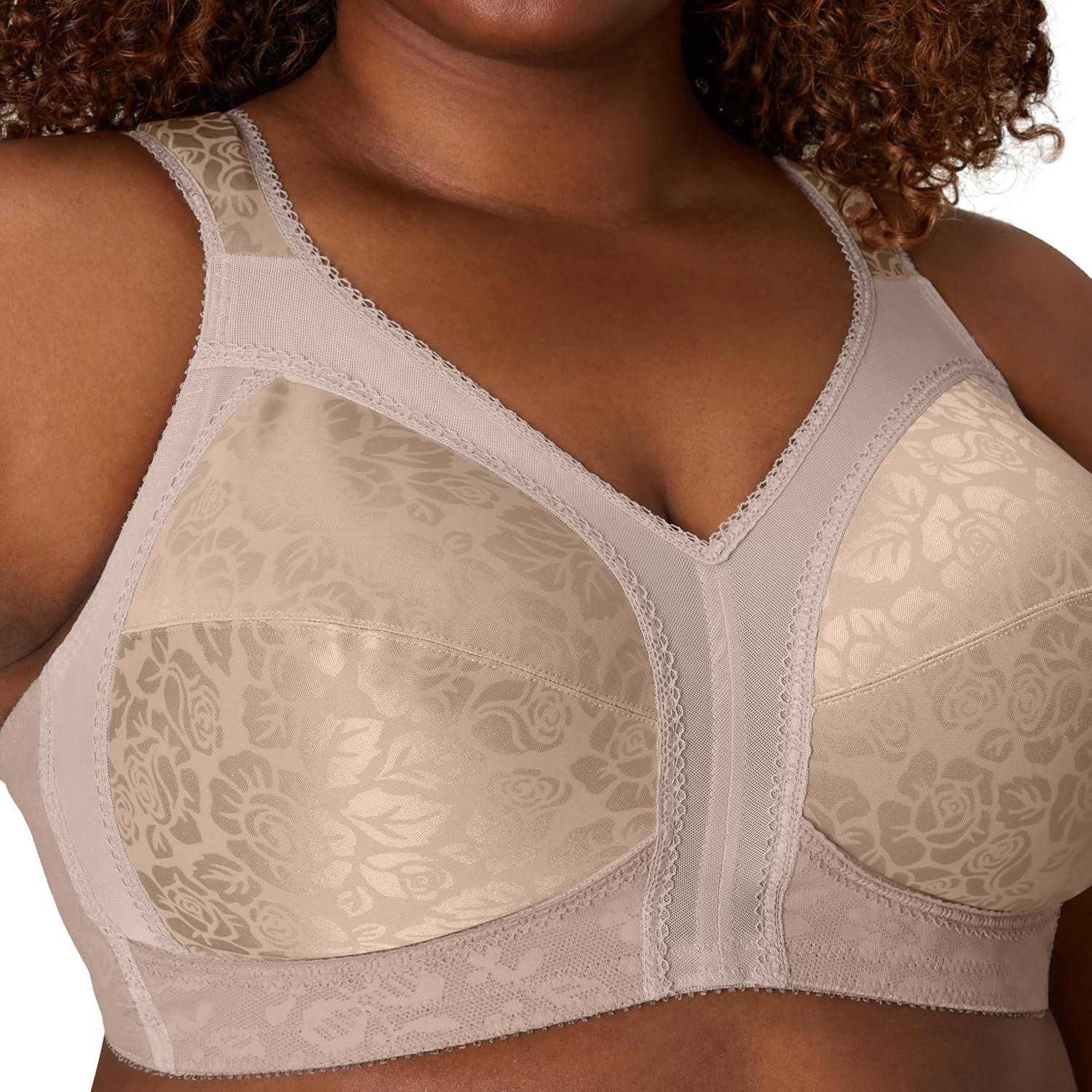 imagePlaytex Womens Wireless Bra 18 Hour PlusSize Bras Available Full Coverage Smoothing 4693 Single or 2PackToffee