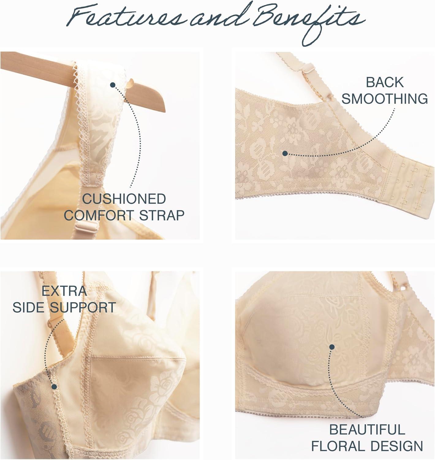 imagePlaytex Womens Wireless Bra 18 Hour PlusSize Bras Available Full Coverage Smoothing 4693 Single or 2PackWhite