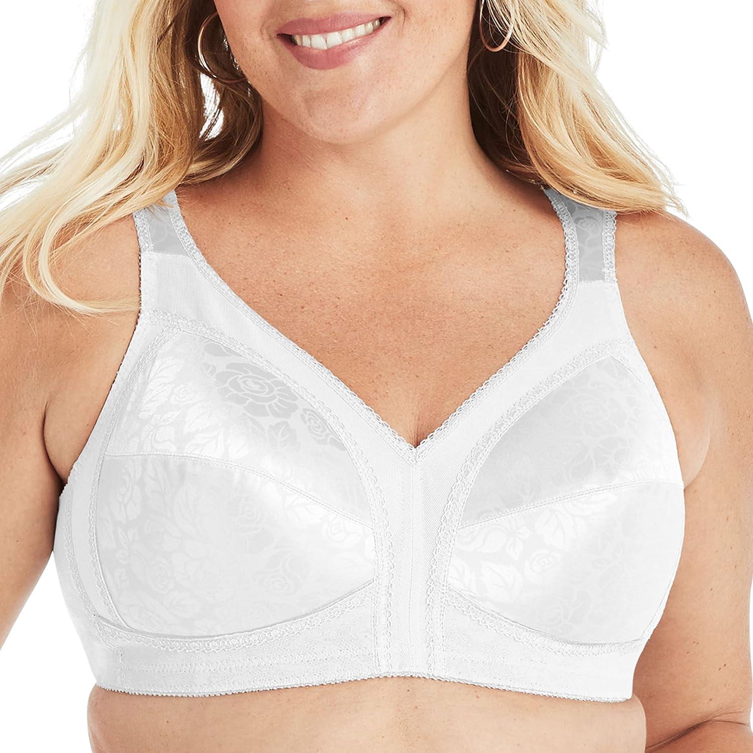 imagePlaytex Womens Wireless Bra 18 Hour PlusSize Bras Available Full Coverage Smoothing 4693 Single or 2PackWhiteWhite 2pack