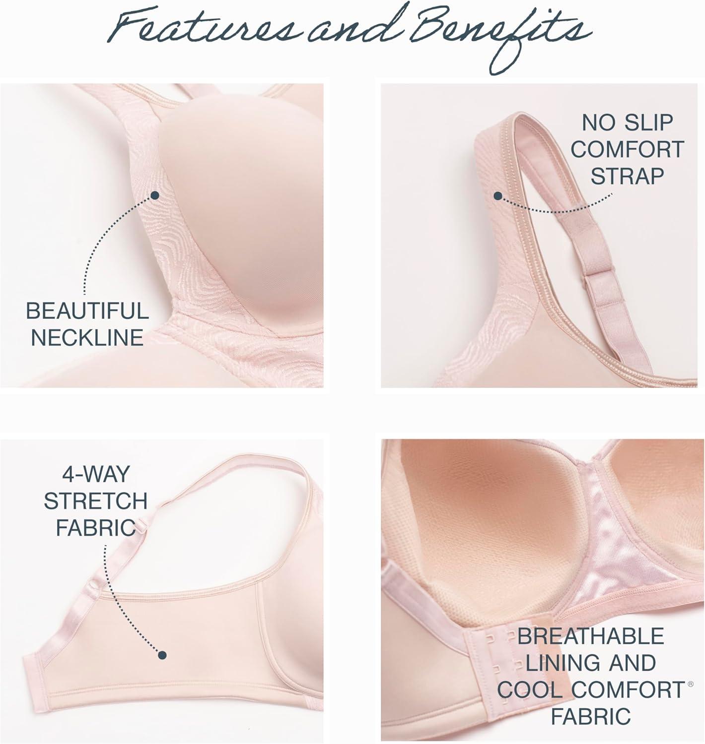 imagePlaytex Womens Wireless Bra 18 Hour TShirt Bras Available MoistureWicking Full Coverage SmoothingBlack