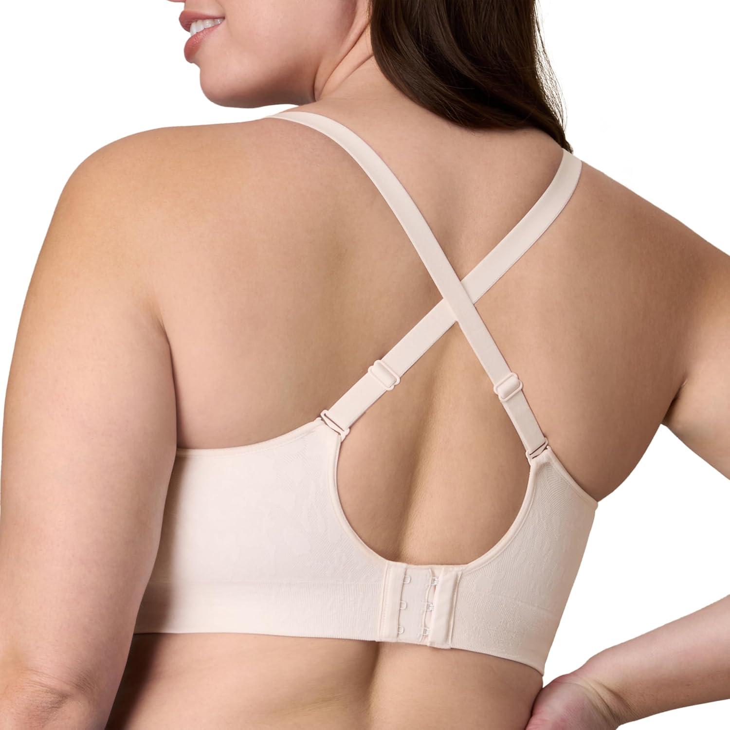 imagePlaytex Womens Wireless Bra Pack PlusSize Bras Available MoistureWicking Full Coverage Convertible 4752 2PackHeirloom WhiteAlmond