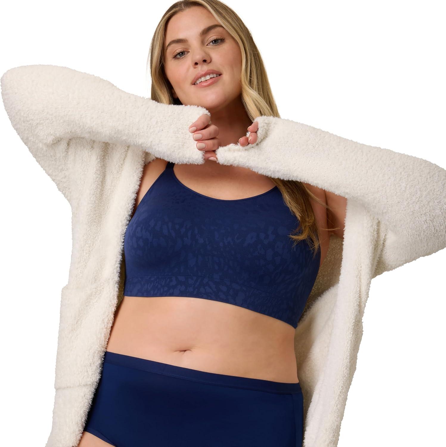 imagePlaytex Womens Wireless Bra Pack PlusSize Bras Available MoistureWicking Full Coverage Convertible 4752 2PackSail Away Navy New Rain Cloud