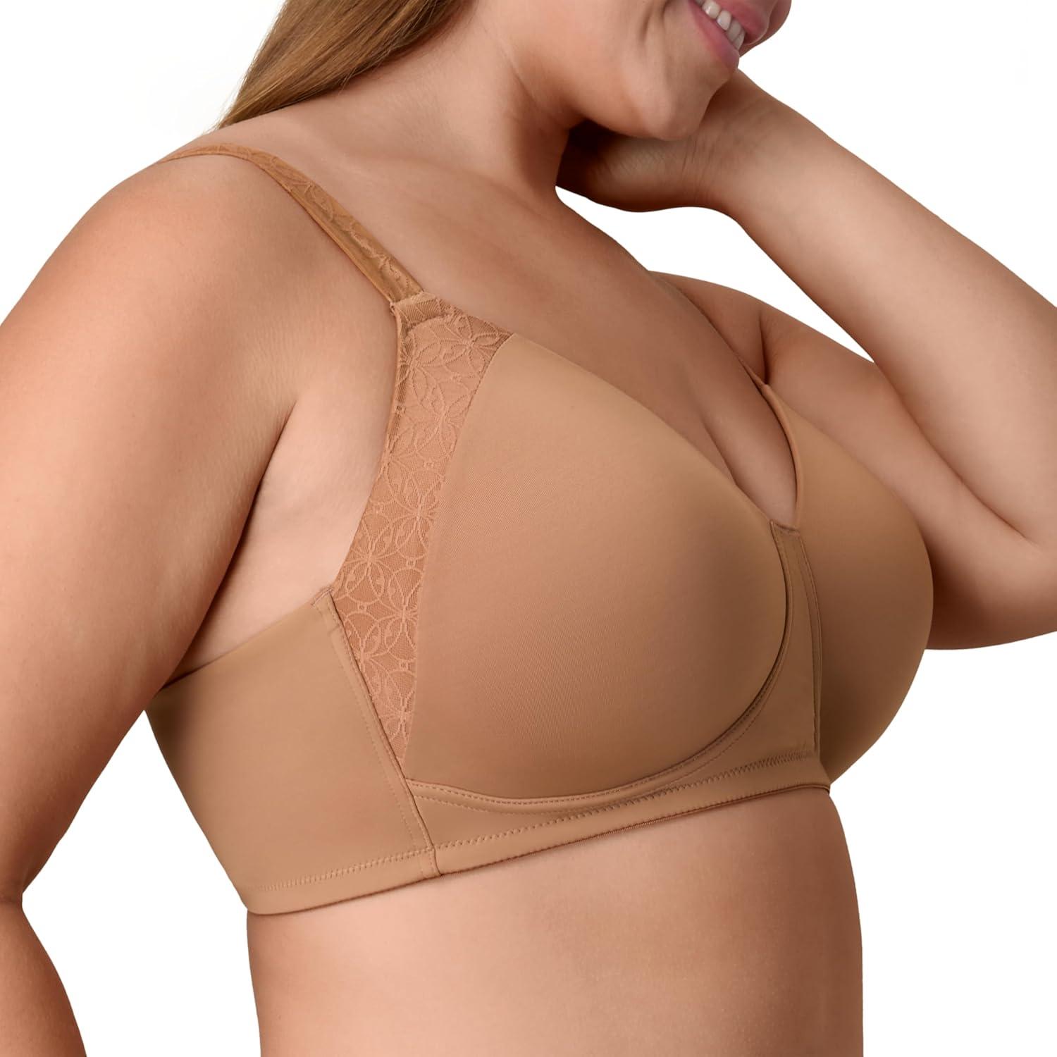 imagePlaytex Womens Wireless Bra PlusSize TShirt Bras Available Full Coverage MoistureWicking 4750Dark Iced Brown