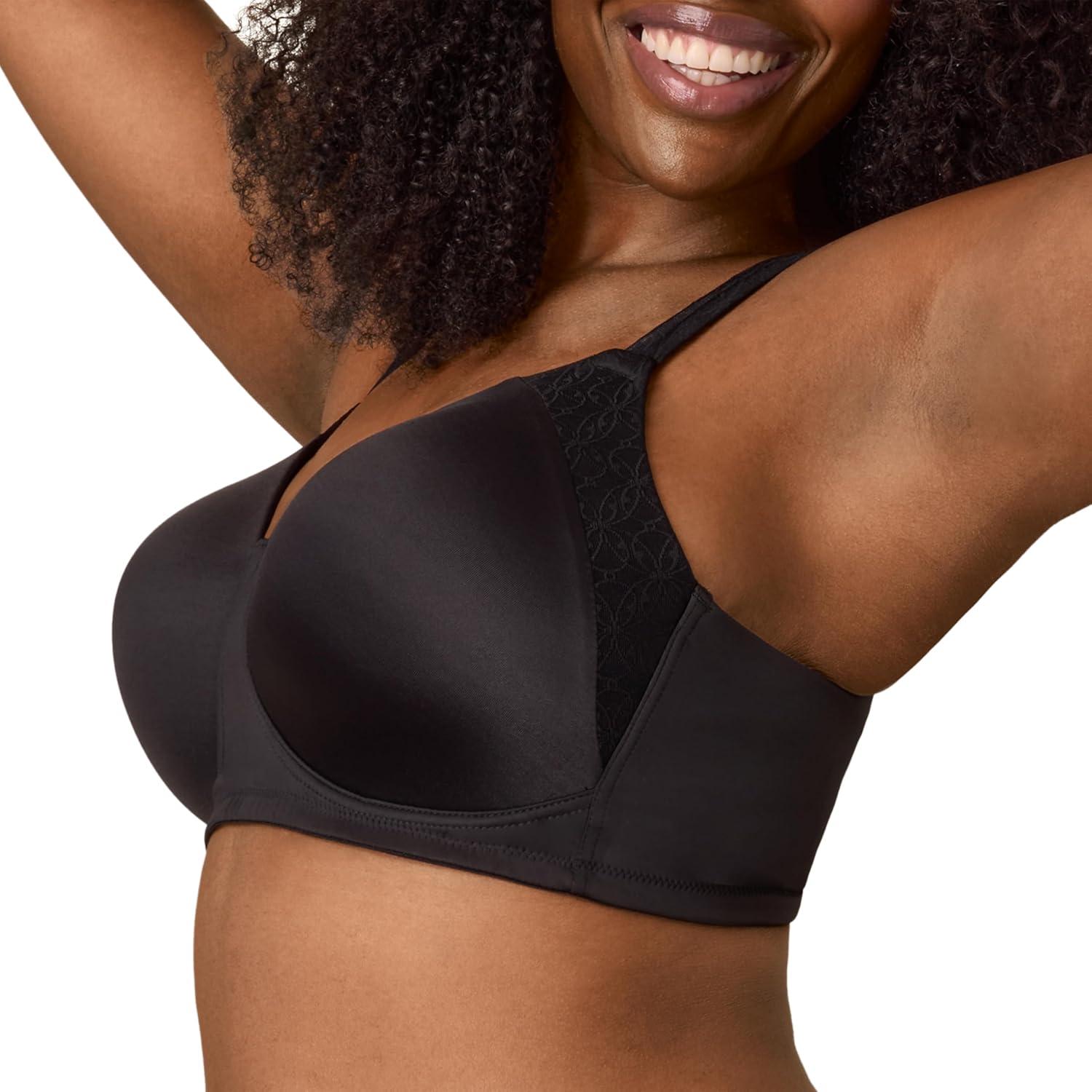 imagePlaytex Womens Wireless Bra PlusSize TShirt Bras Available Full Coverage MoistureWicking 4750Dressed in Black