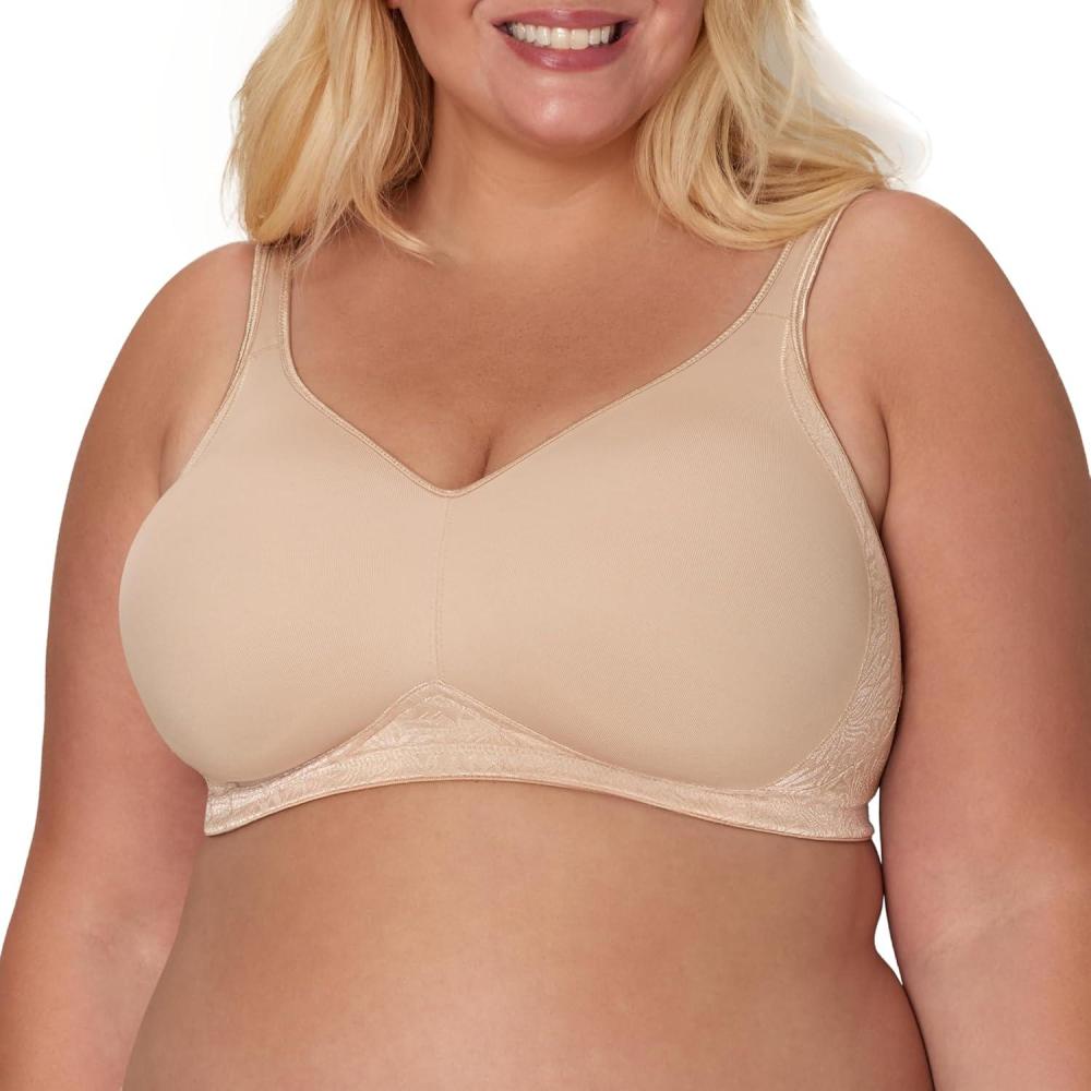 imagePlaytex Womens 18 Hour Side ampamp Back Smoothing Cooling Wireless TShirt Bra with 4Way TruSUPPORTNude