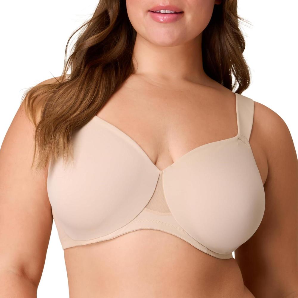 imagePlaytex Womens Underwire Bra Dreamwire PlusSize Bras Available Convertible Straps MoistureWicking 4810Almond