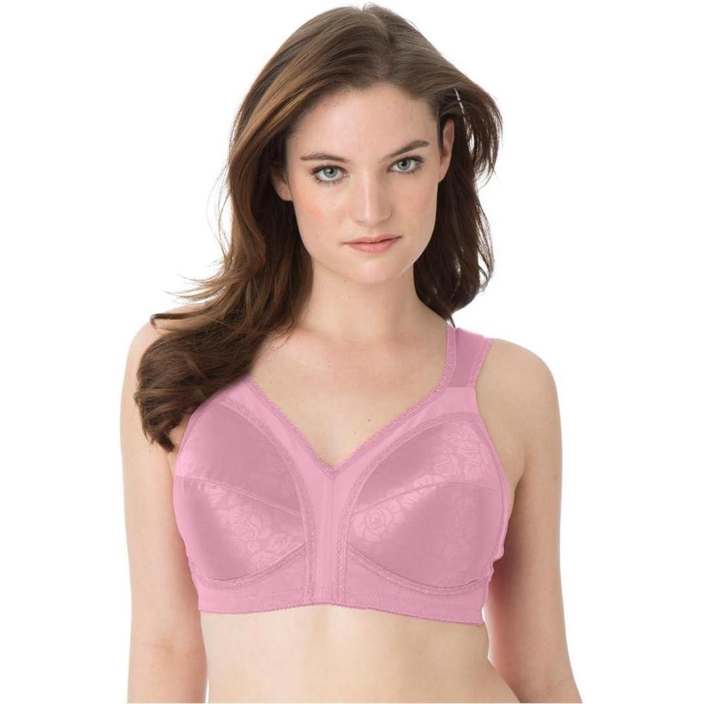 imagePlaytex Womens Wireless Bra 18 Hour PlusSize Bras Available Full Coverage Smoothing 4693 Single or 2PackBelles Rose