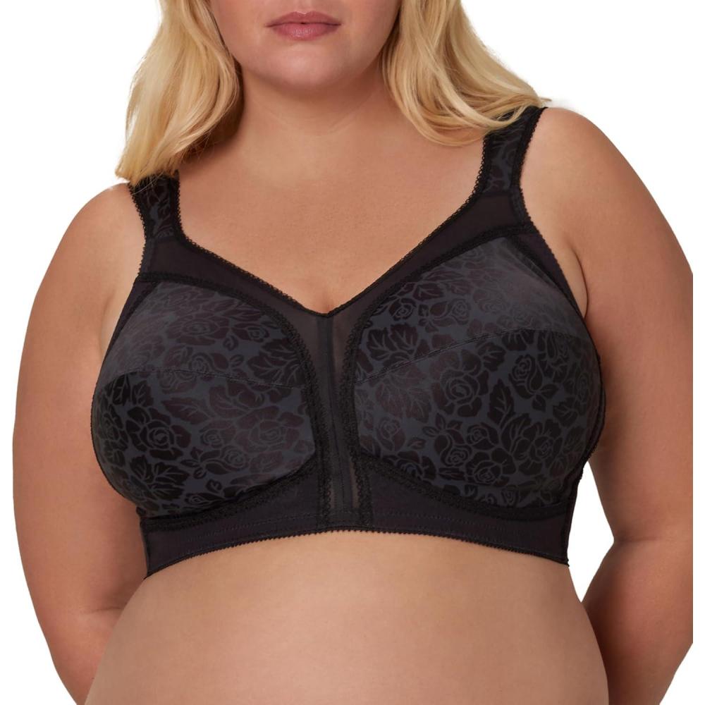 imagePlaytex Womens Wireless Bra 18 Hour PlusSize Bras Available Full Coverage Smoothing 4693 Single or 2PackBlack
