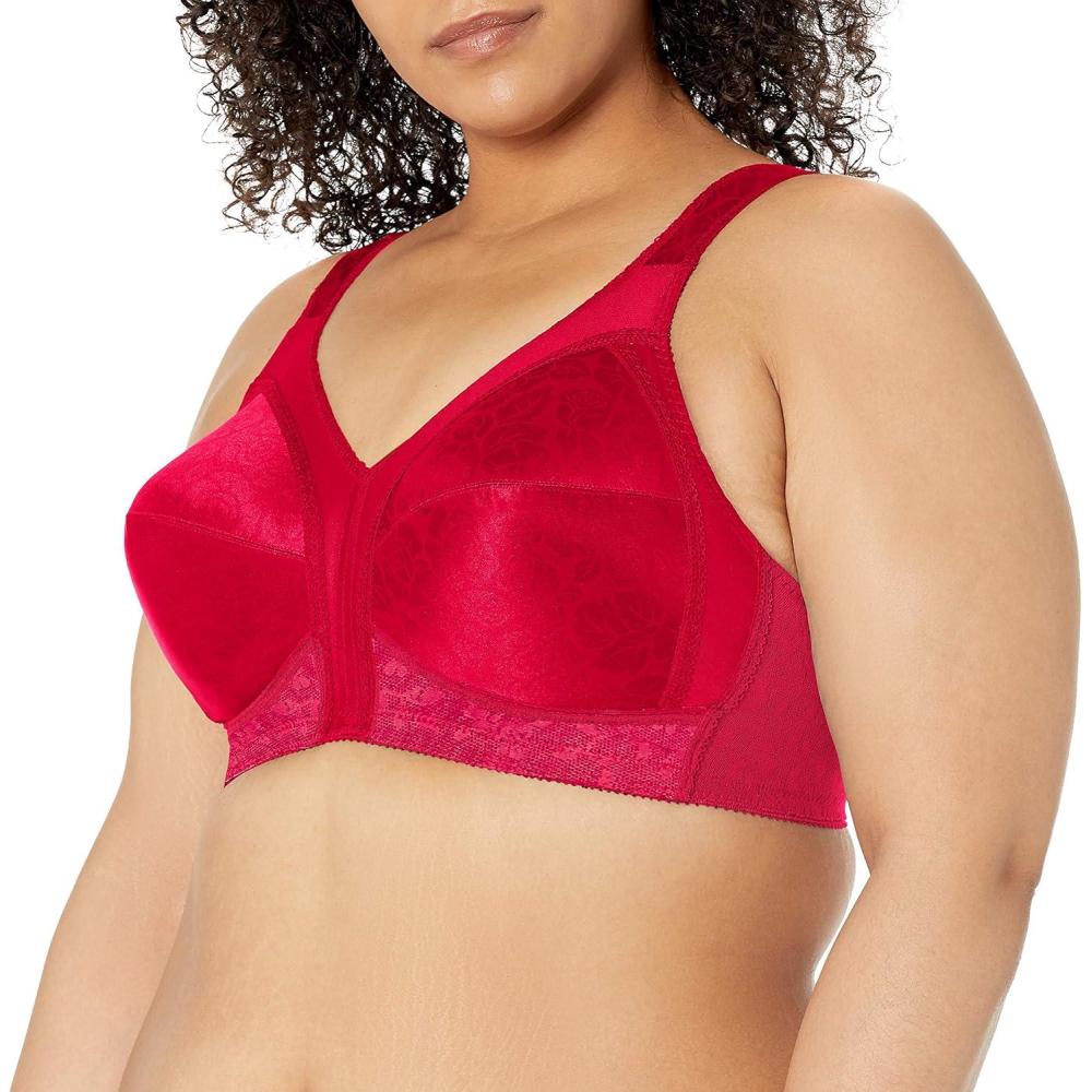 imagePlaytex Womens Wireless Bra 18 Hour PlusSize Bras Available Full Coverage Smoothing 4693 Single or 2PackDeep Red Icing