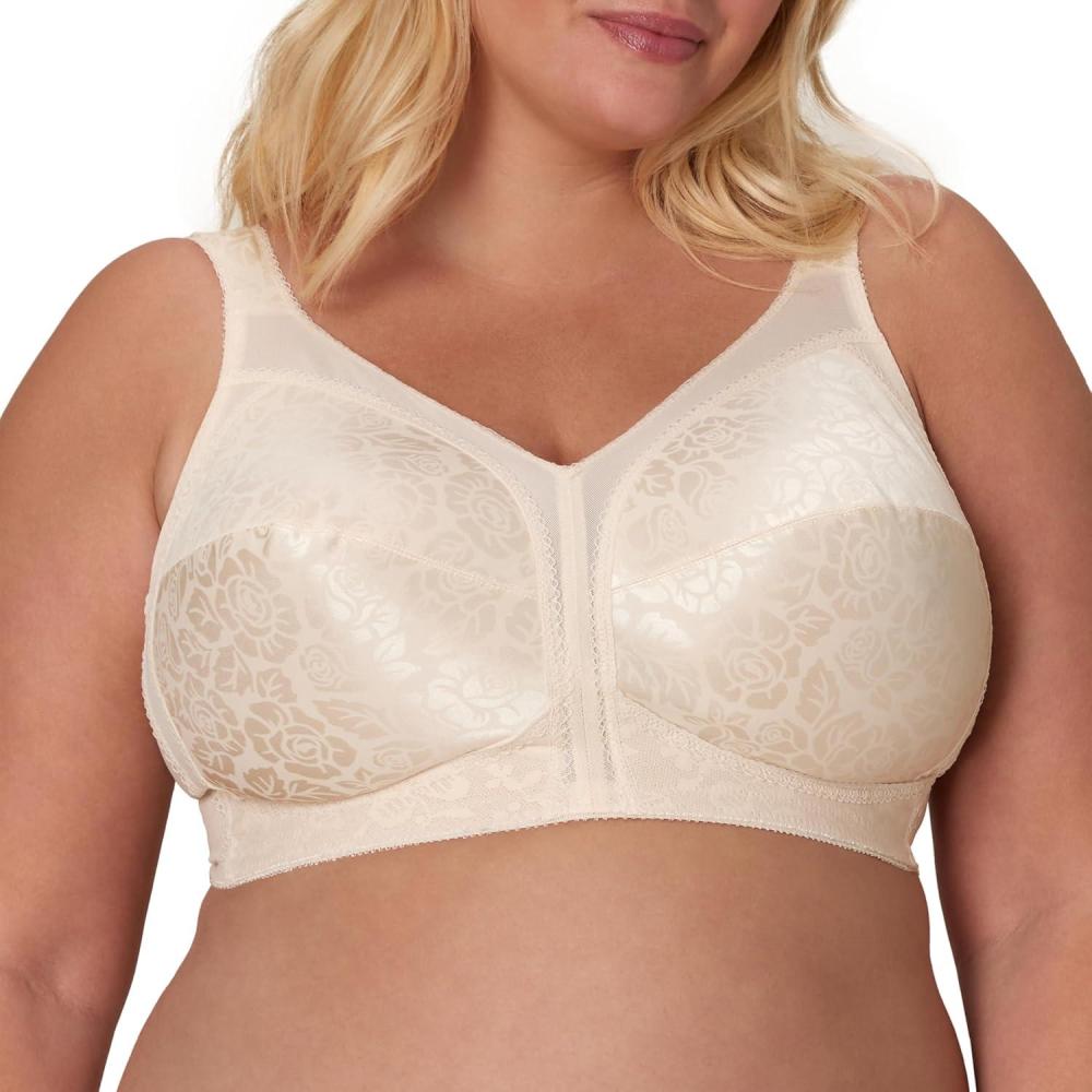imagePlaytex Womens Wireless Bra 18 Hour PlusSize Bras Available Full Coverage Smoothing 4693 Single or 2PackNatural Beige