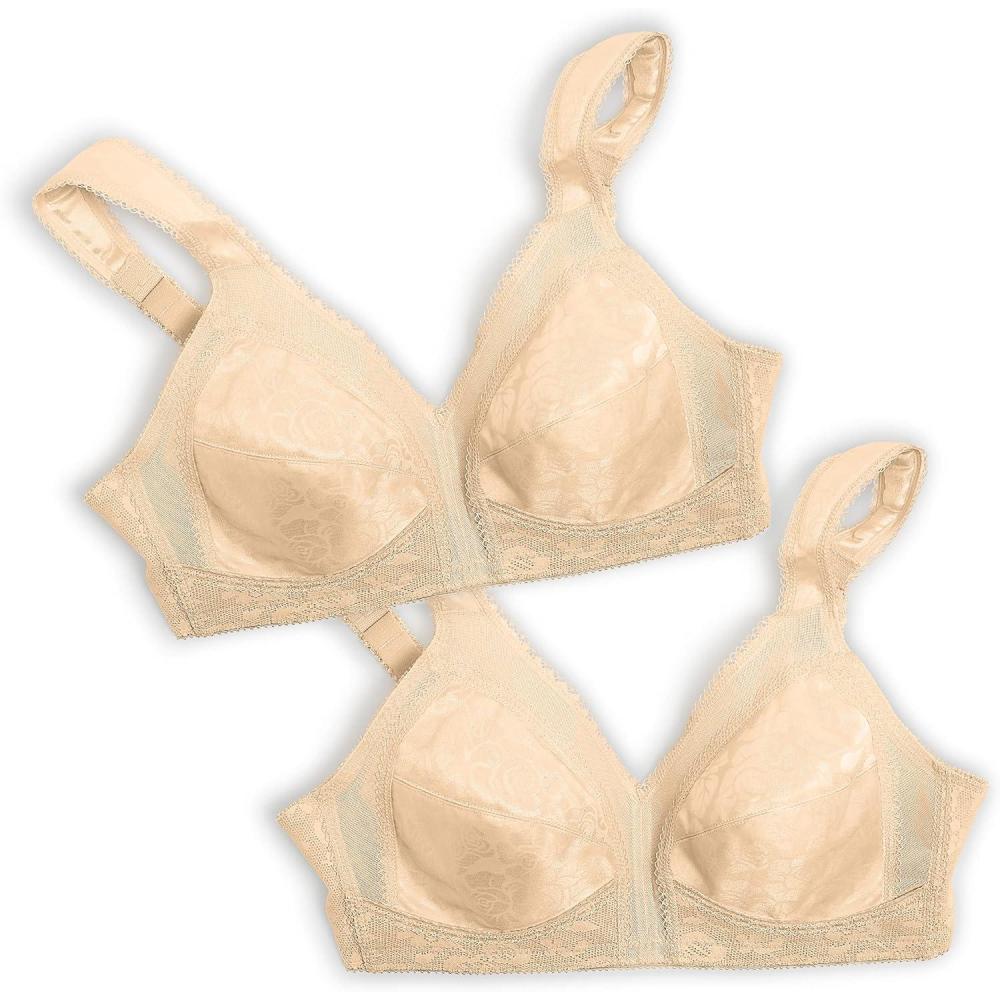 imagePlaytex Womens Wireless Bra 18 Hour PlusSize Bras Available Full Coverage Smoothing 4693 Single or 2PackNatural BeigeNatural Beige 2pack