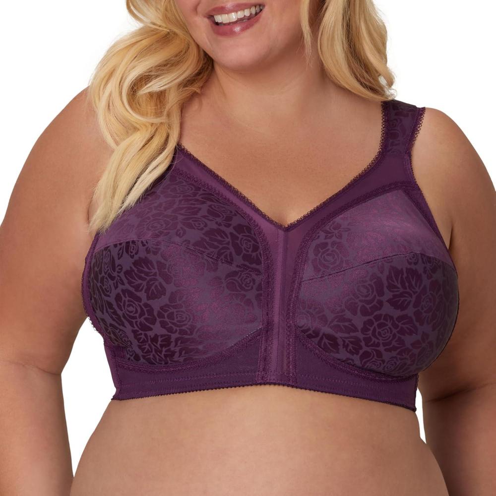 imagePlaytex Womens Wireless Bra 18 Hour PlusSize Bras Available Full Coverage Smoothing 4693 Single or 2PackPlum Majestic